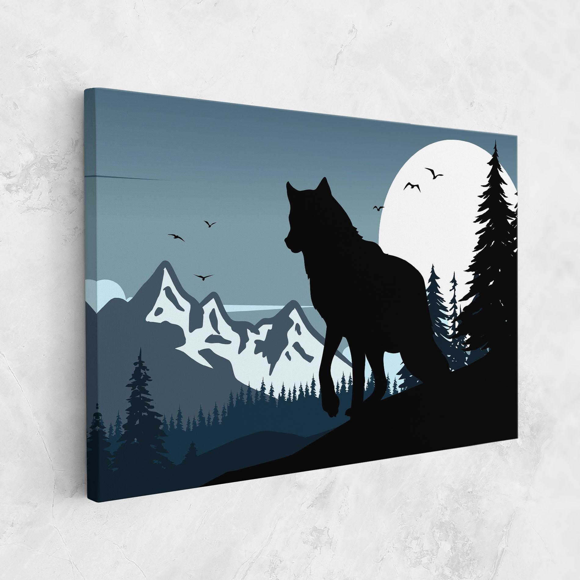 Vászonkép Hill Wolf mockup 1