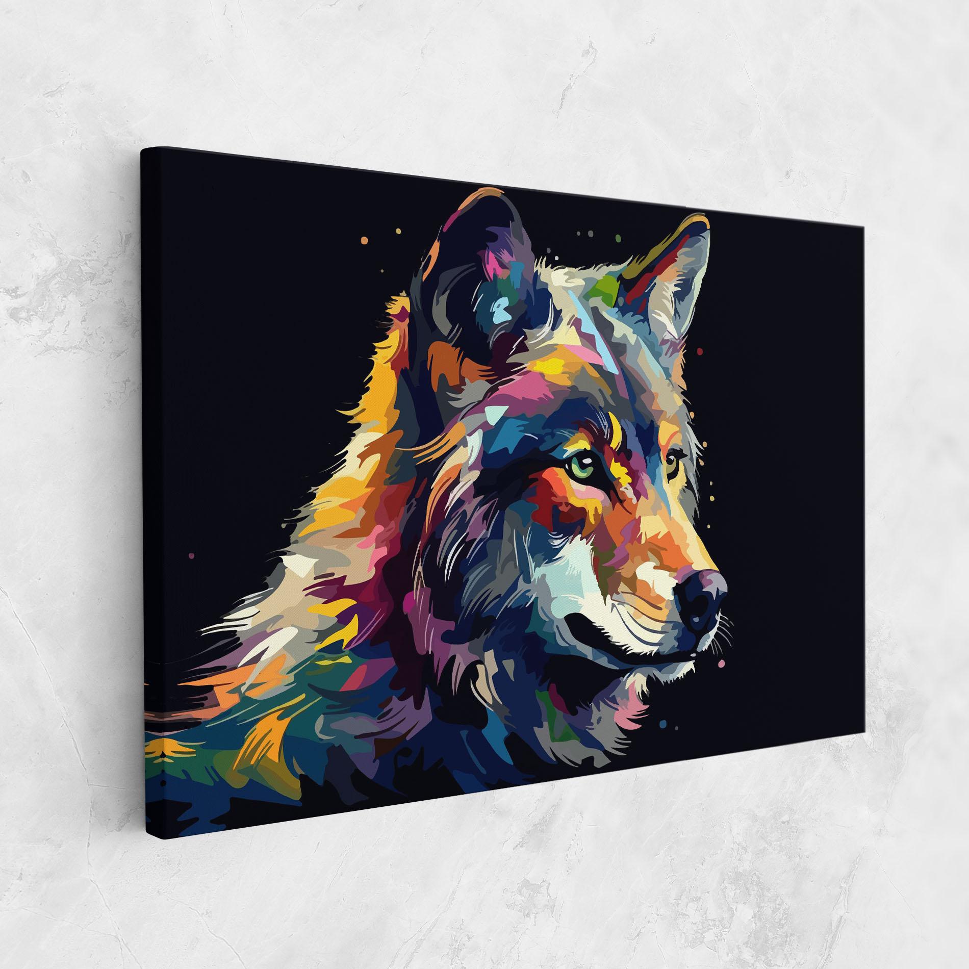 Vászonkép Painted Wolf mockup 1