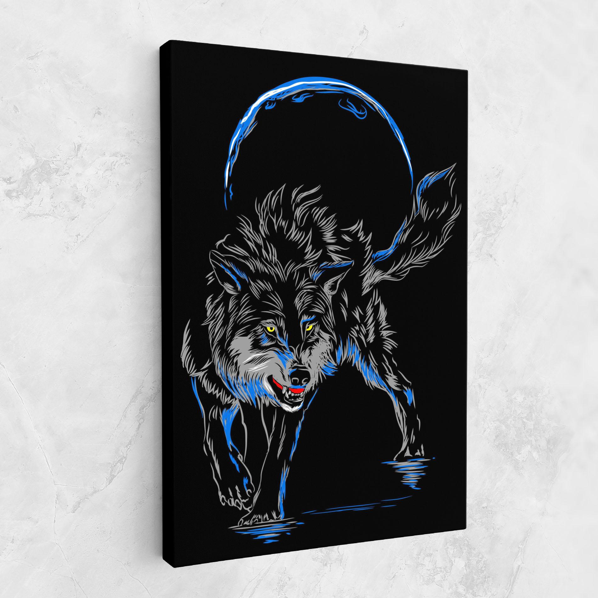 Vászonkép Grey Blue Wolf mockup 1