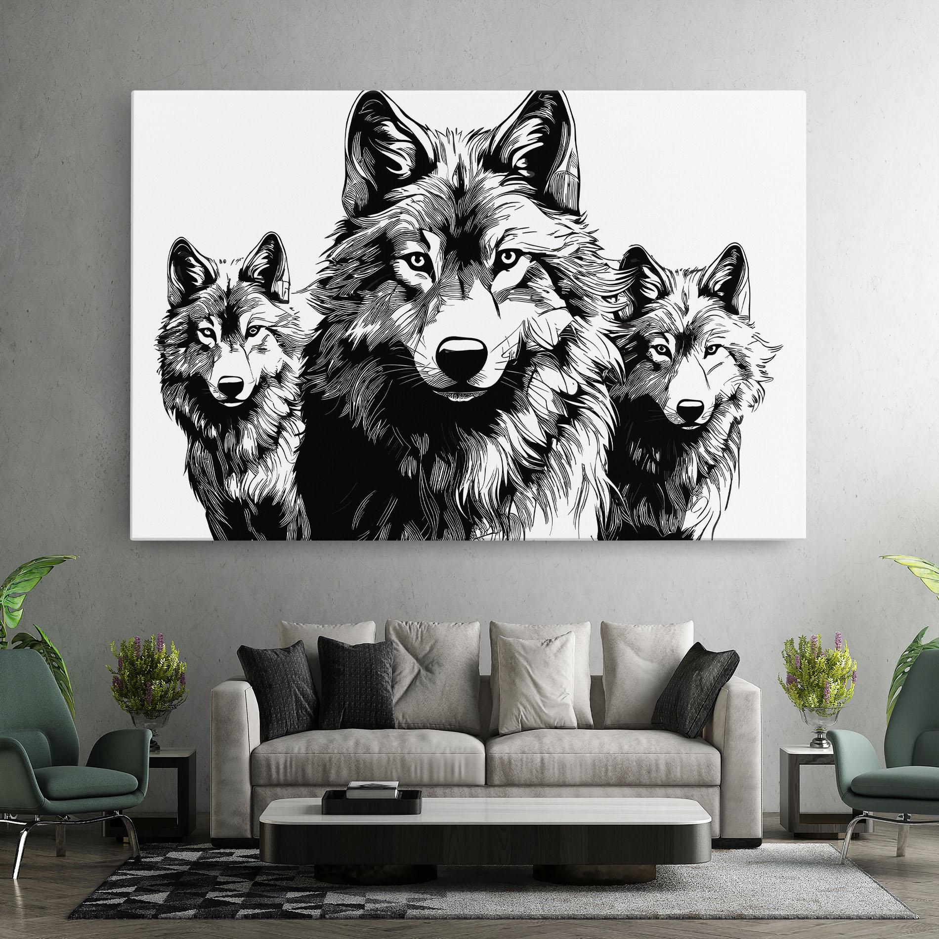 Vászonkép 3 Wolves mockup 7