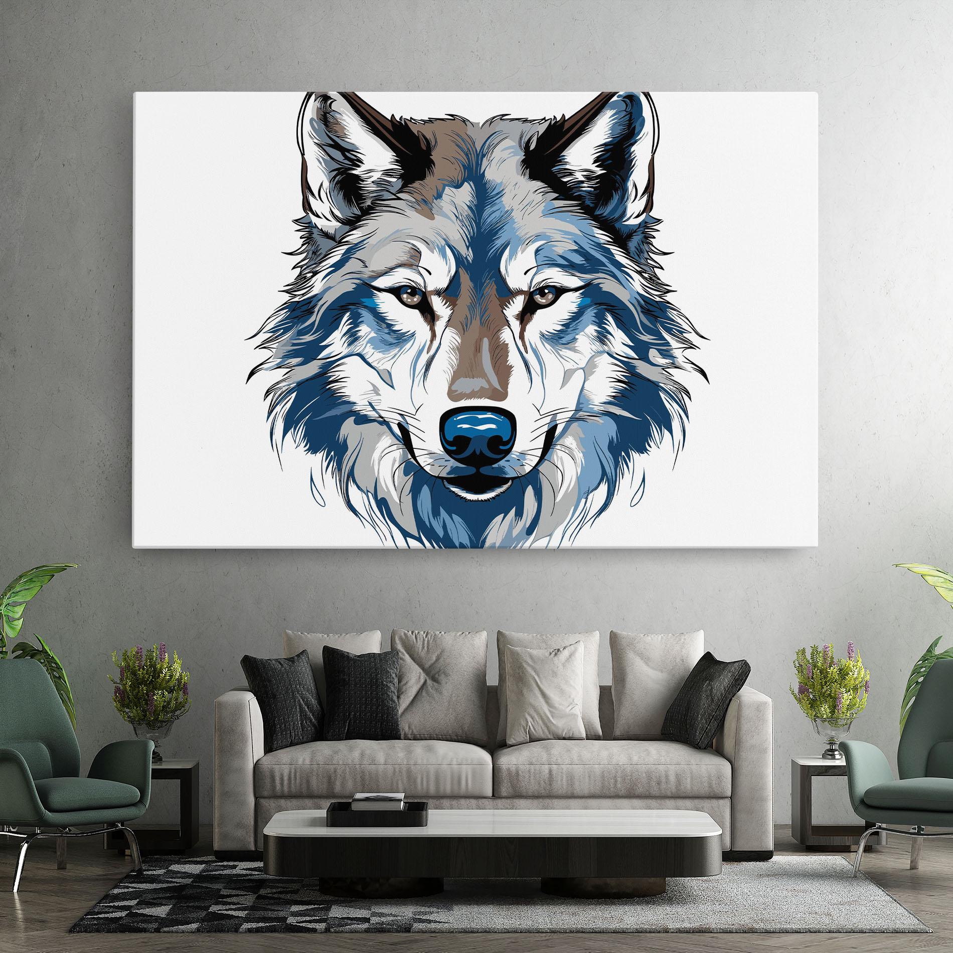Vászonkép Blue Wolf Head mockup 7