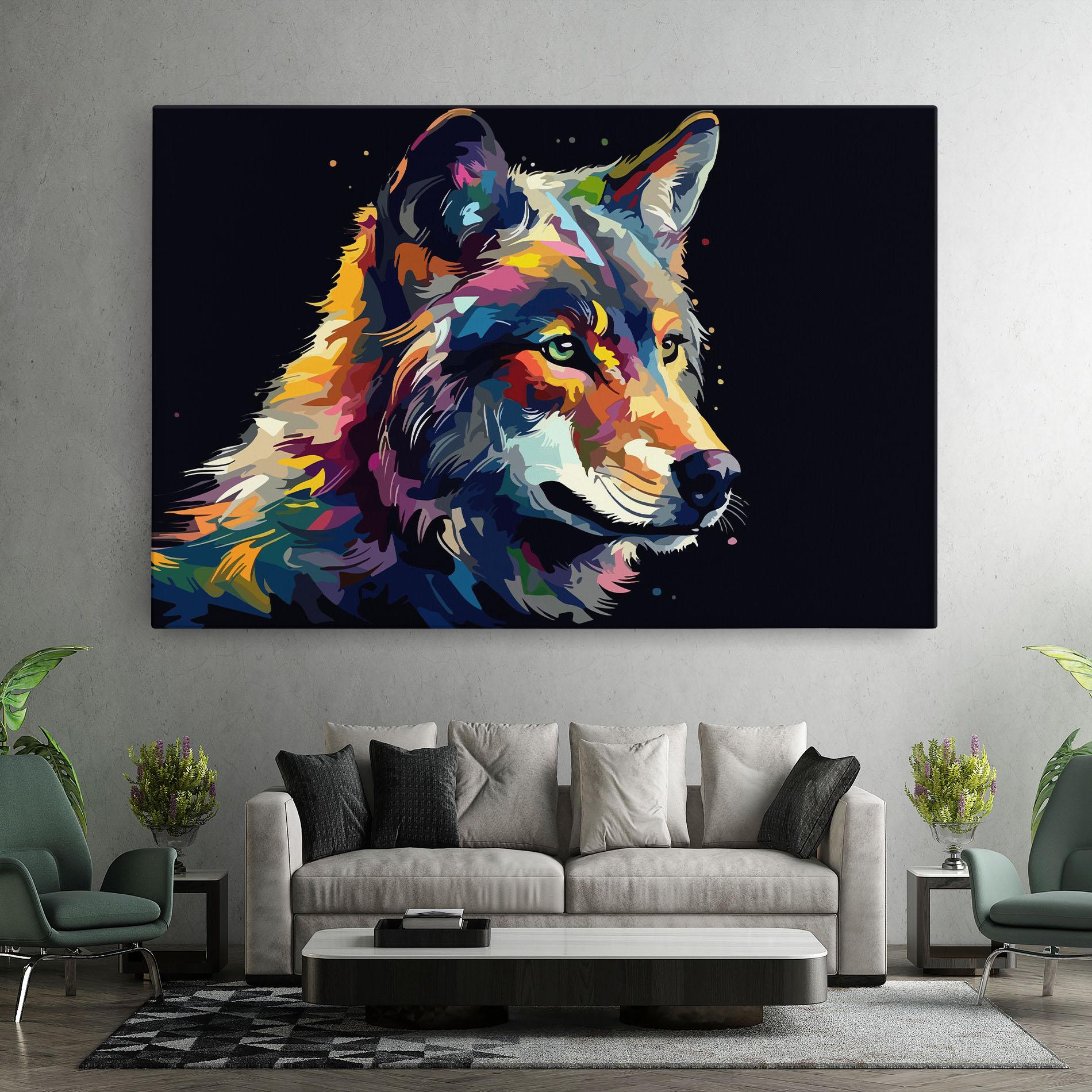 Vászonkép Painted Wolf mockup 7