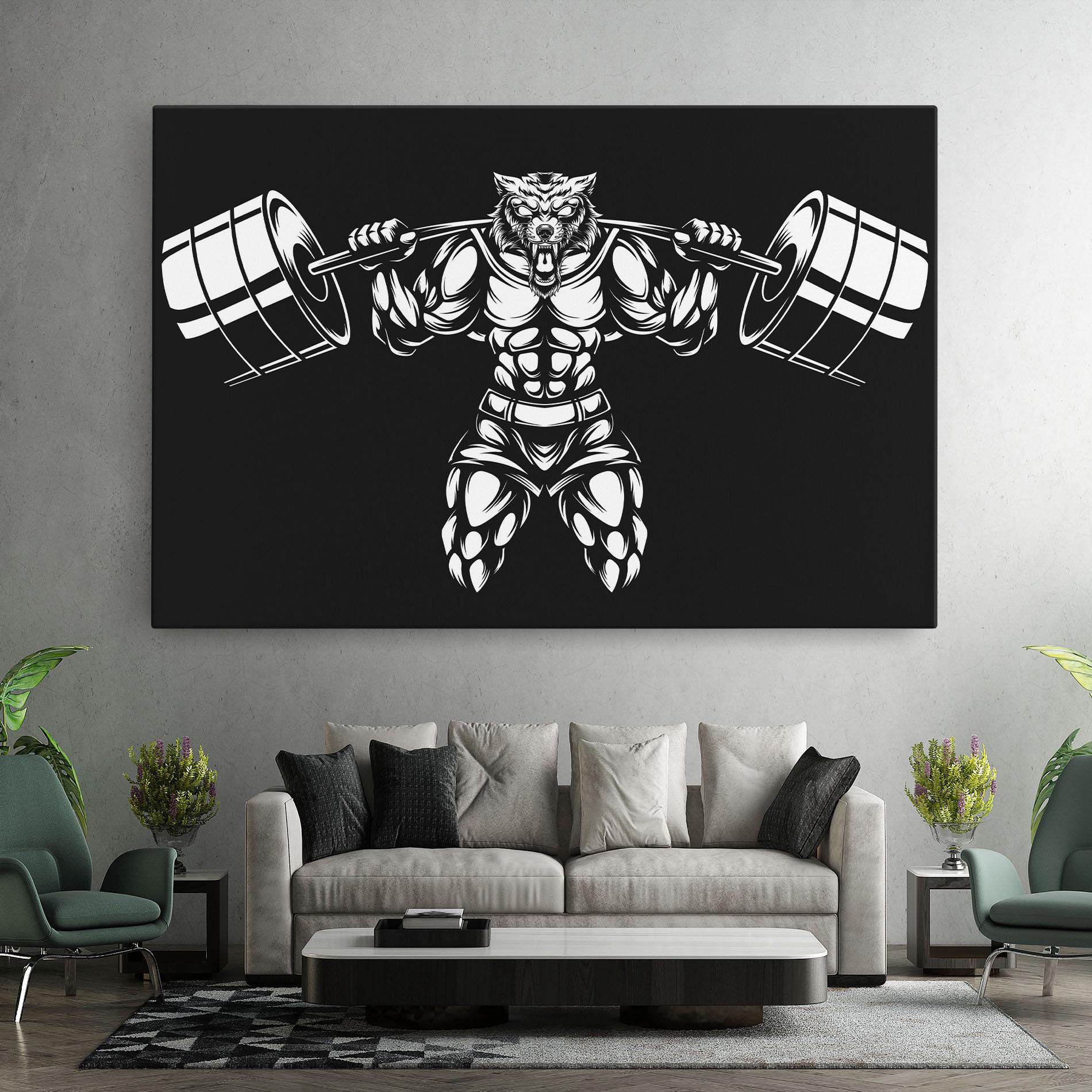 Vászonkép Work Out Wolf mockup 7