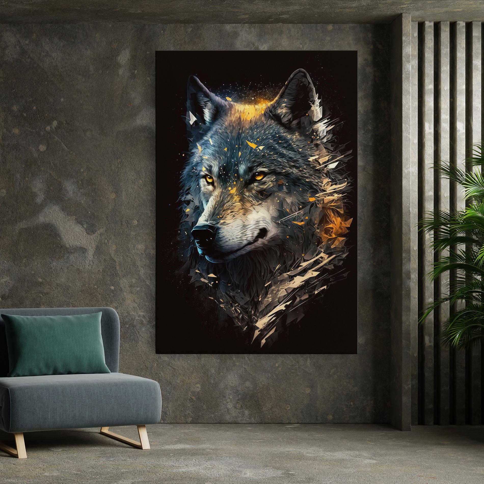 Vászonkép Wolf Portrait mockup 7