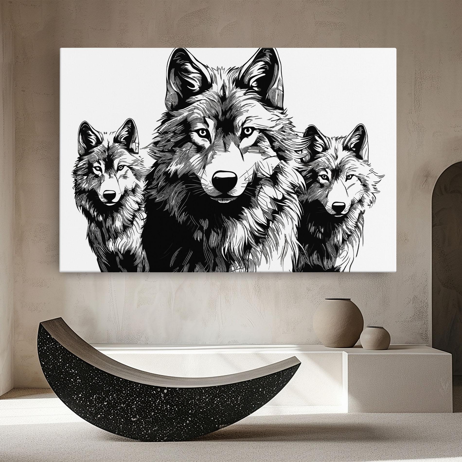 Vászonkép 3 Wolves mockup 8