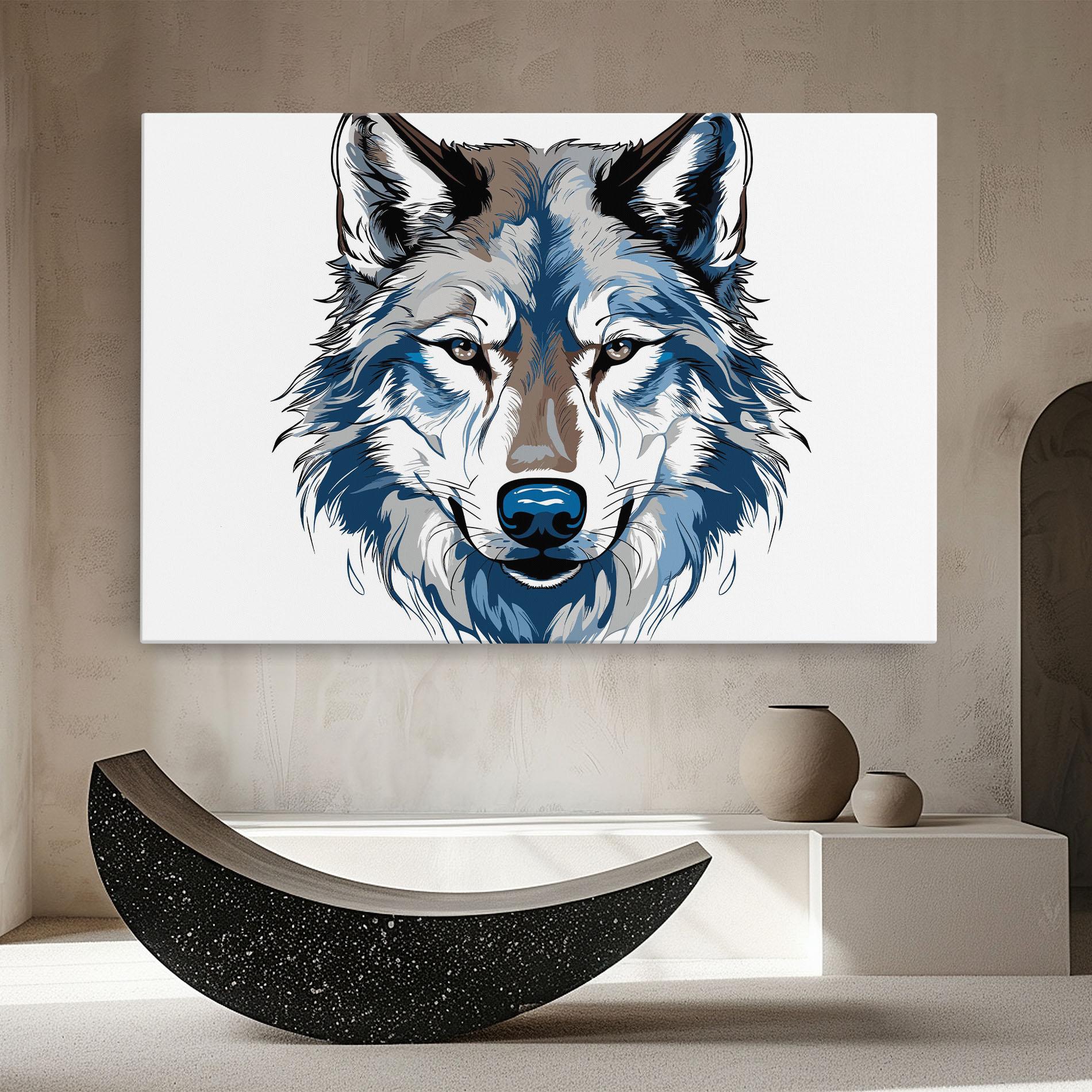 Vászonkép Blue Wolf Head mockup 8