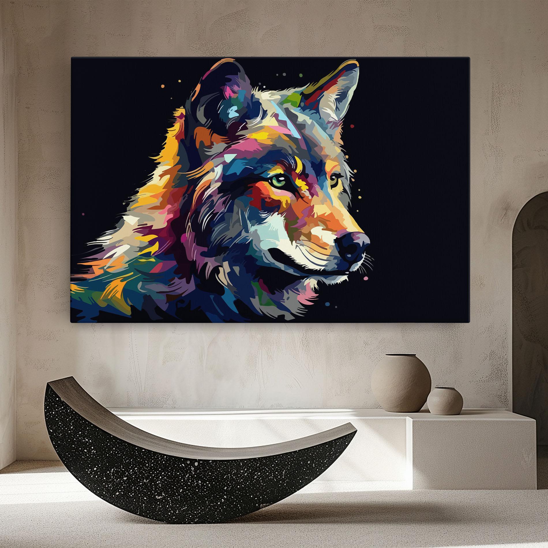 Vászonkép Painted Wolf mockup 8