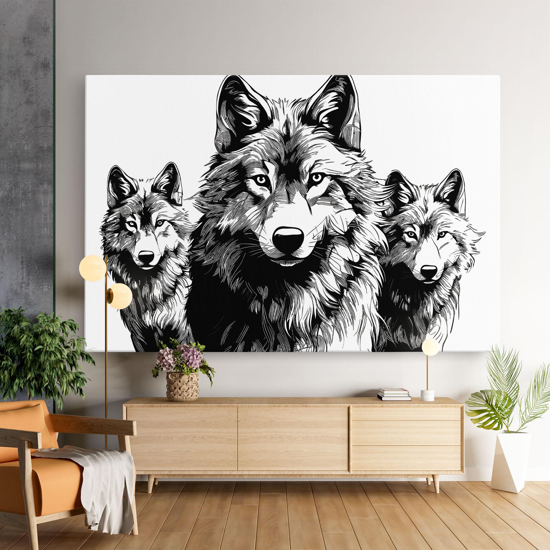 Vászonkép 3 Wolves mockup 9