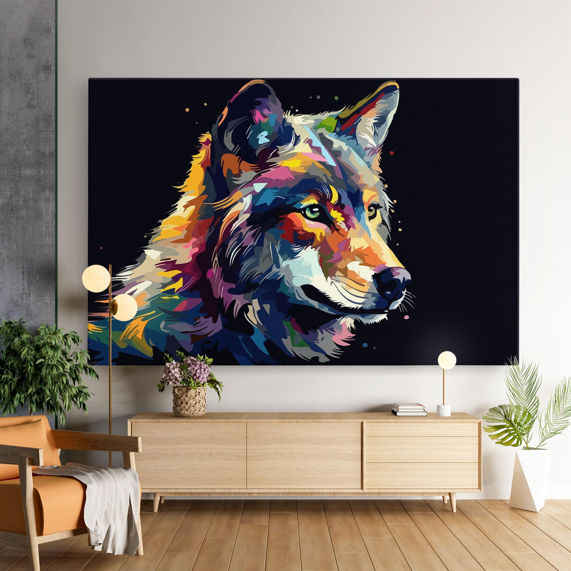 Vászonkép Painted Wolf mockup 9