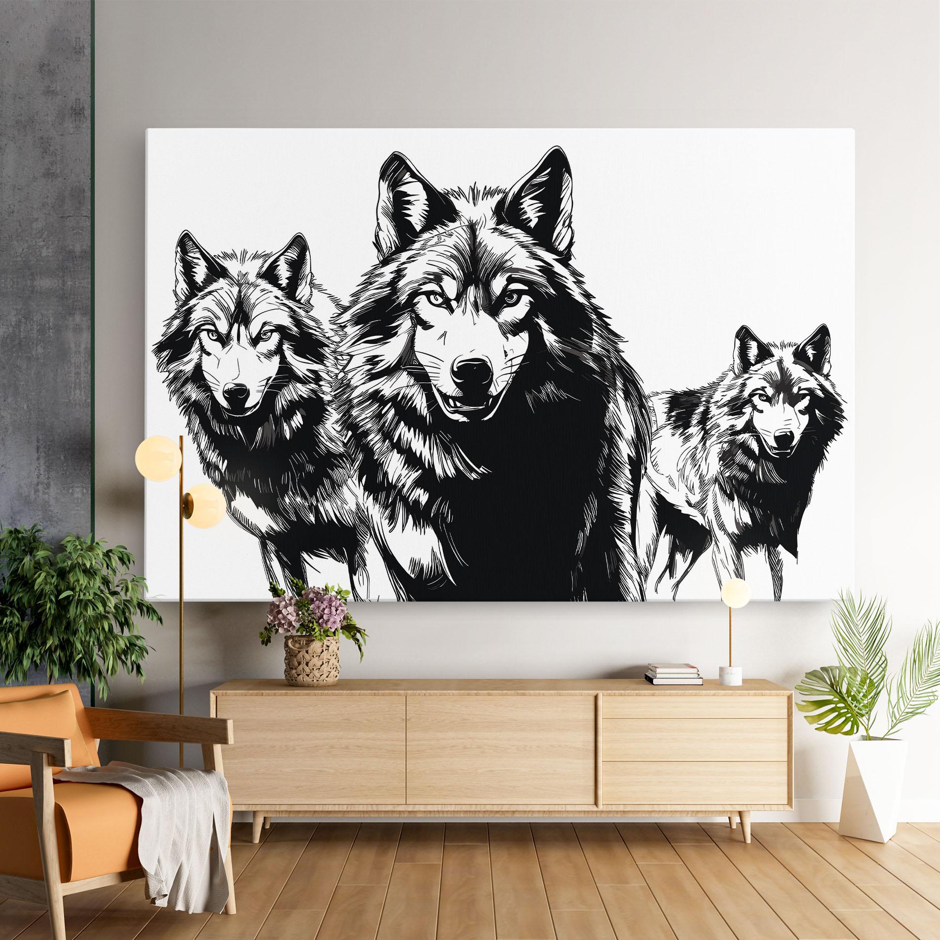 Vászonkép Wolves mockup 9