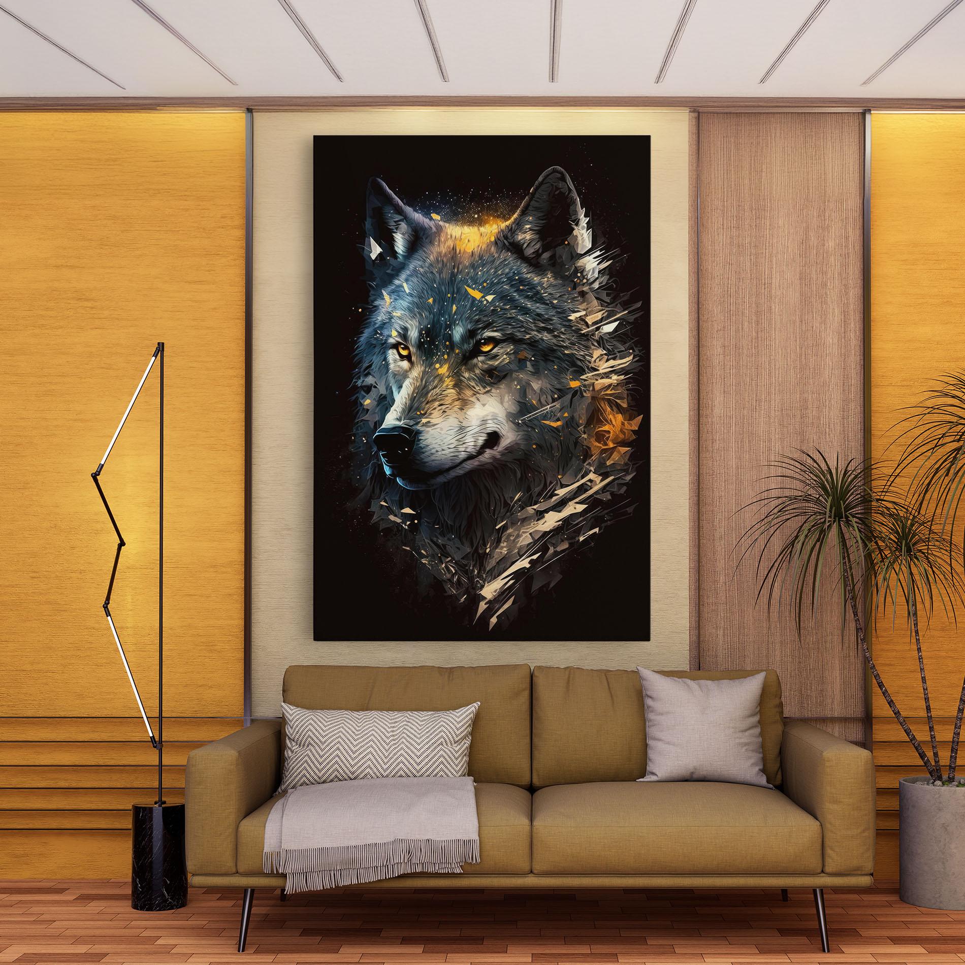 Vászonkép Wolf Portrait mockup 9