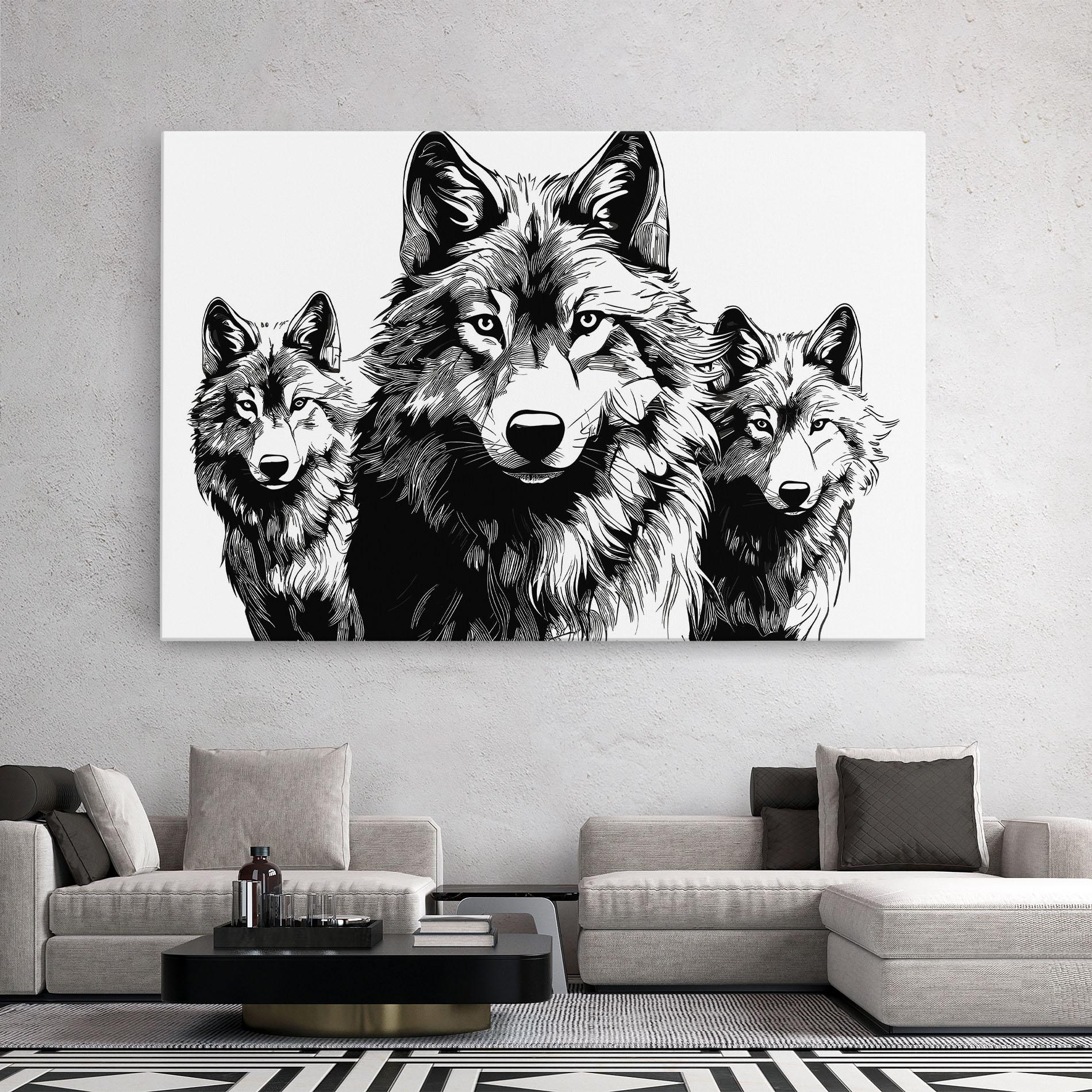 Vászonkép 3 Wolves mockup 2