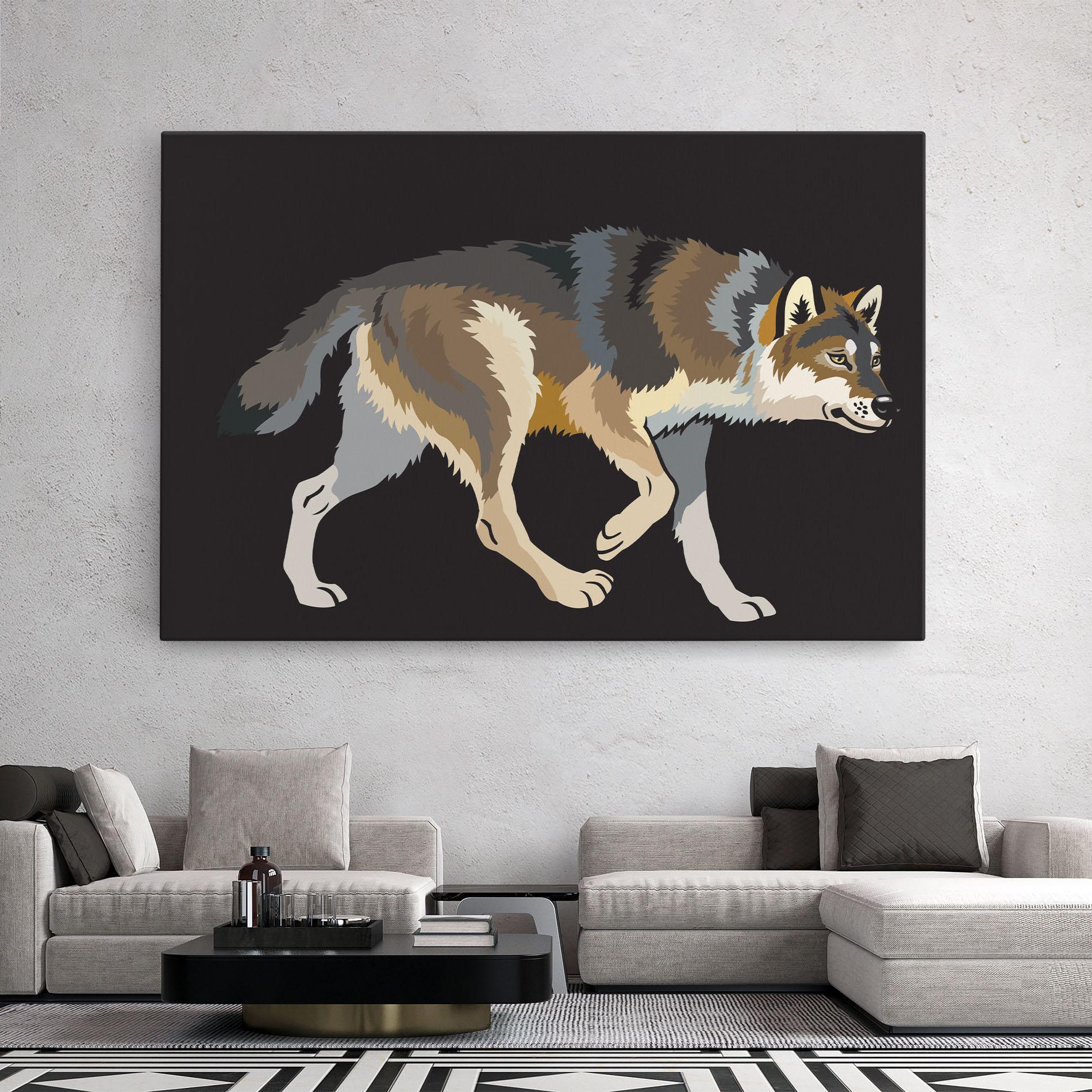 Vászonkép Cartoon Wolf mockup 2