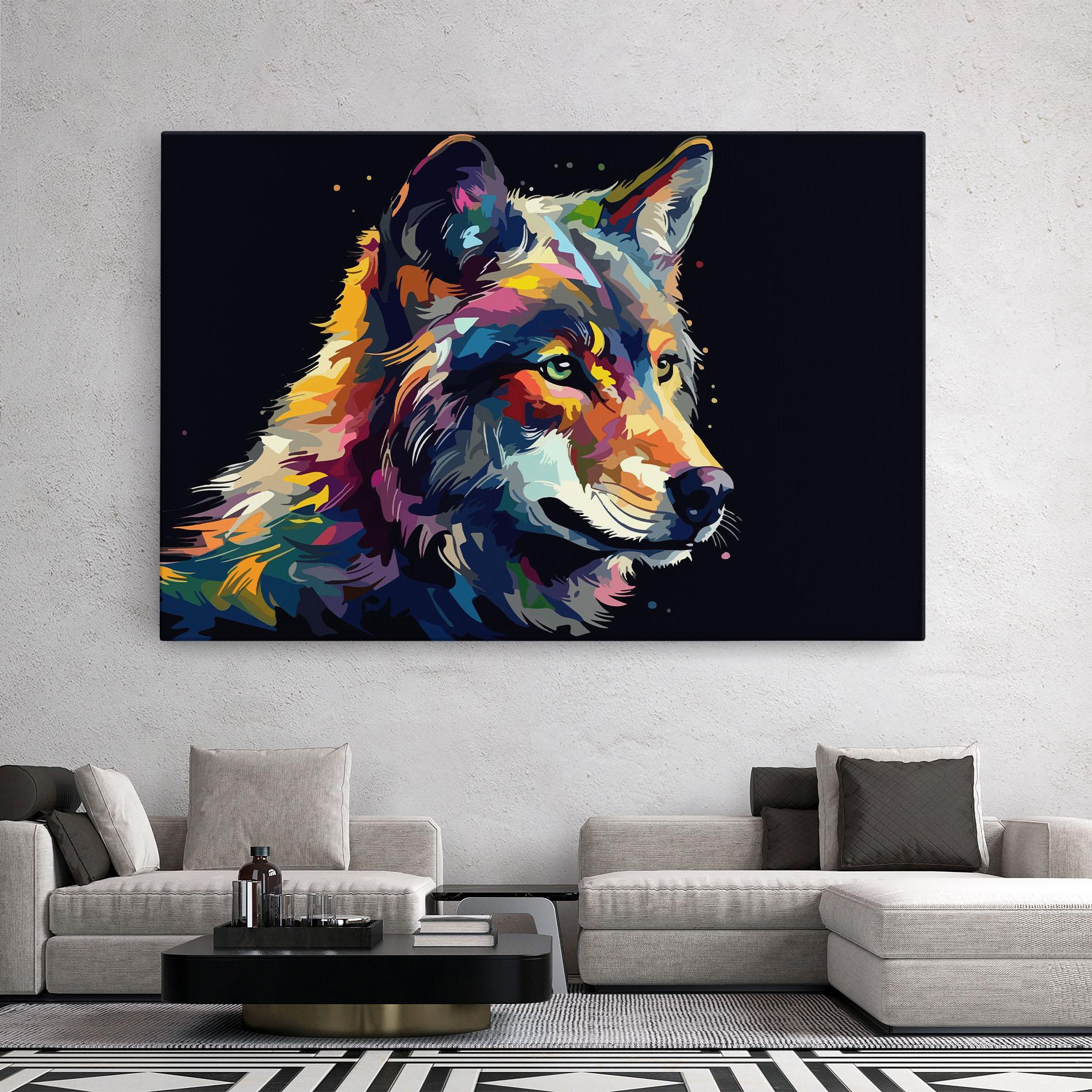 Vászonkép Painted Wolf mockup 2