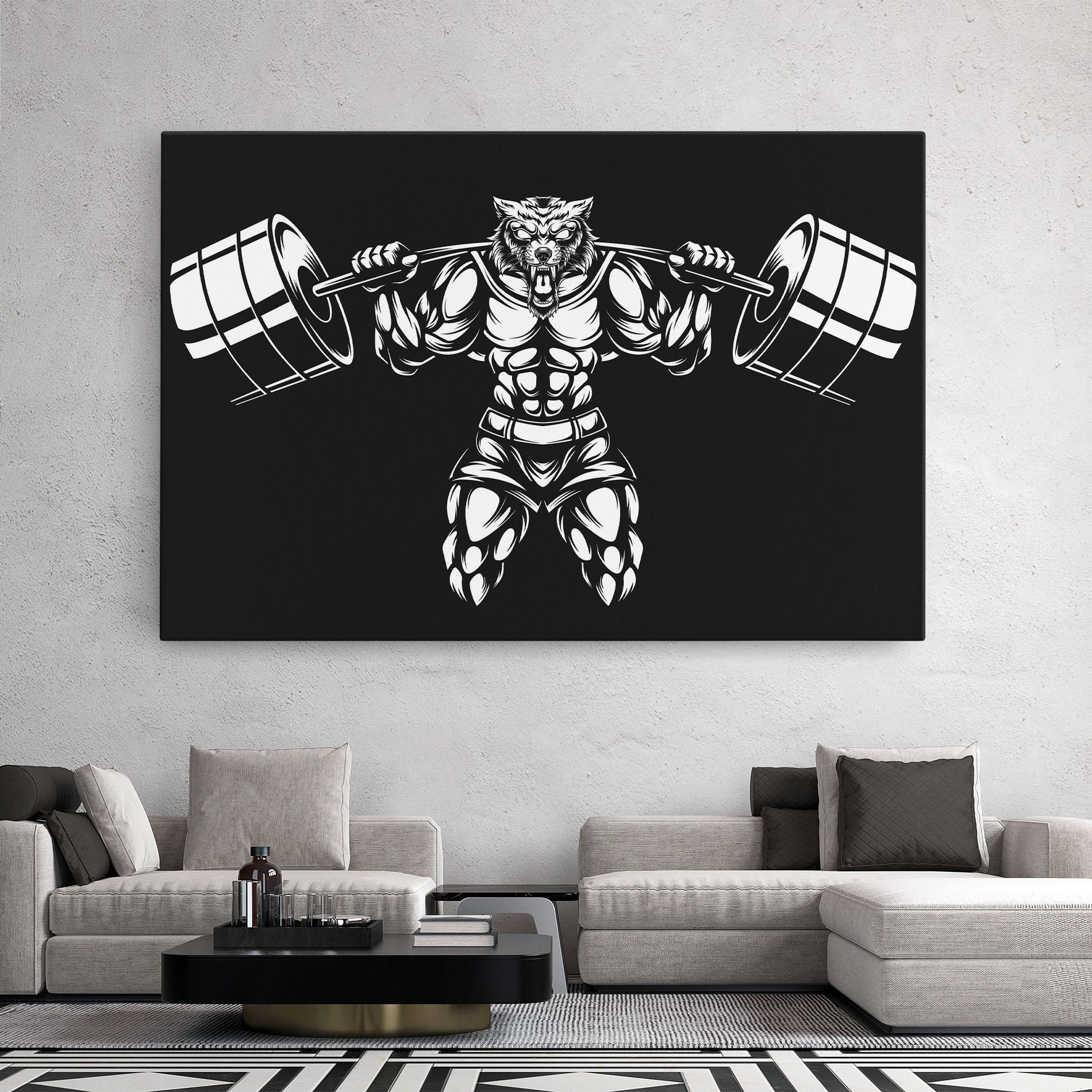 Vászonkép Work Out Wolf mockup 2