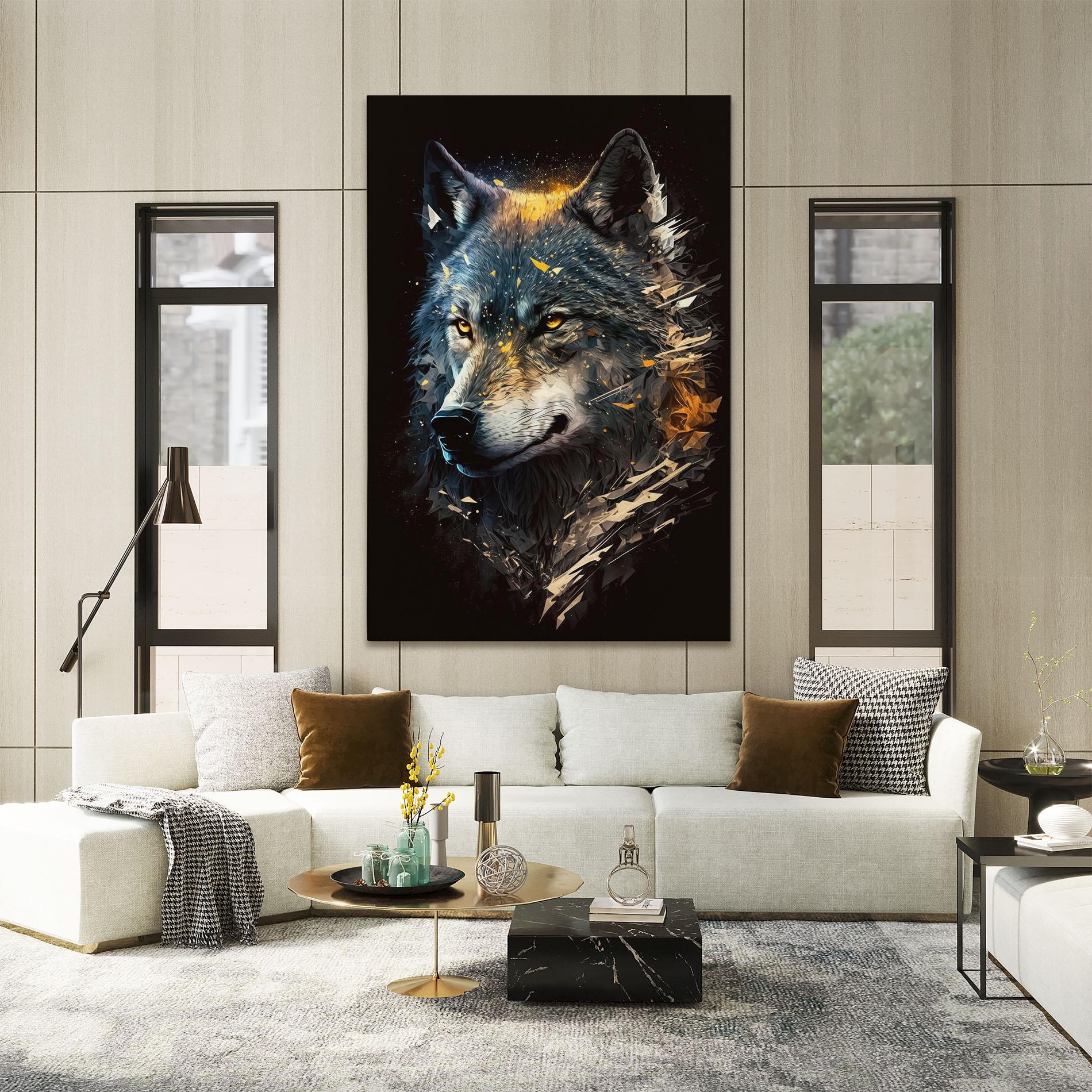 Vászonkép Wolf Portrait mockup 2