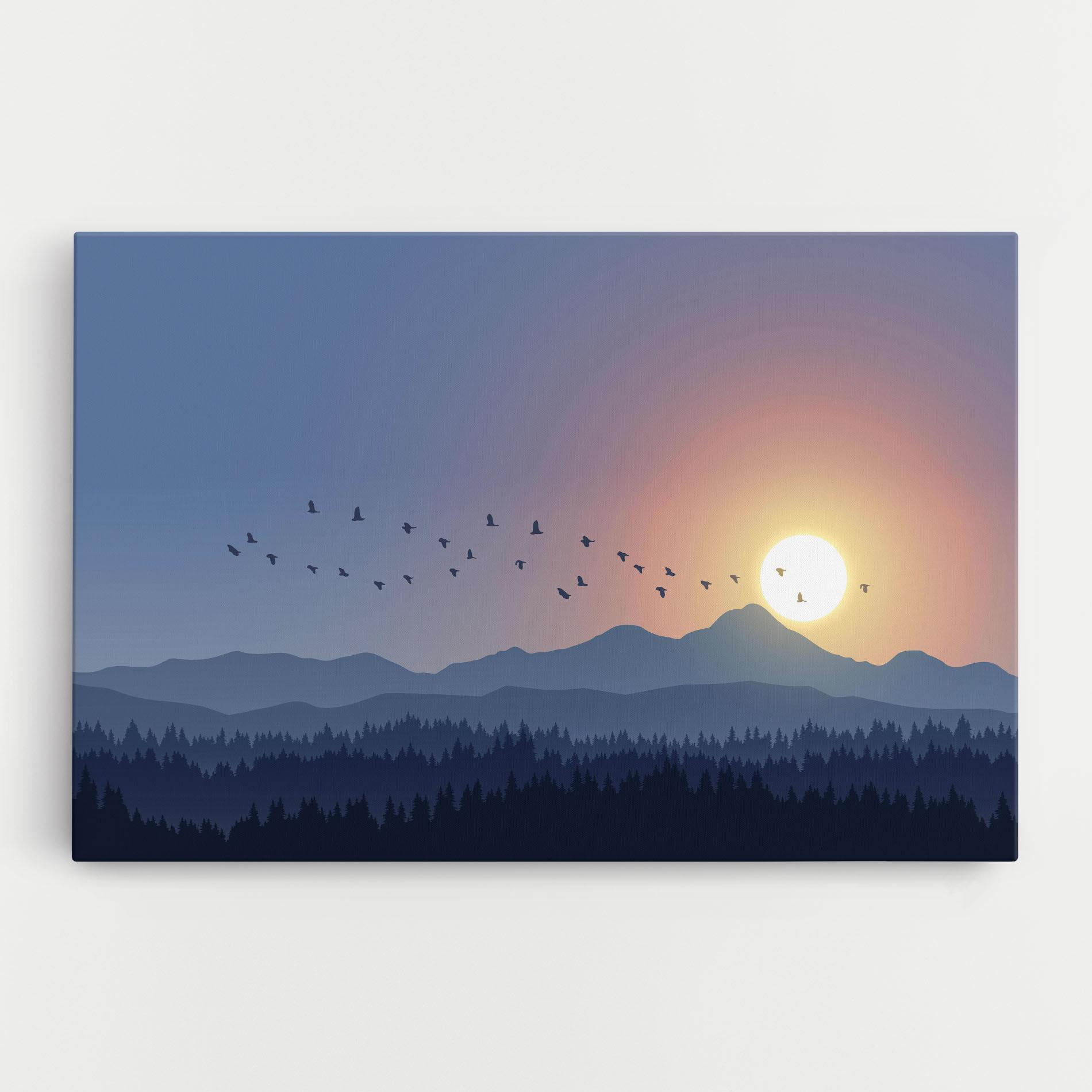 Vászonkép Sunset Birds View mockup 0
