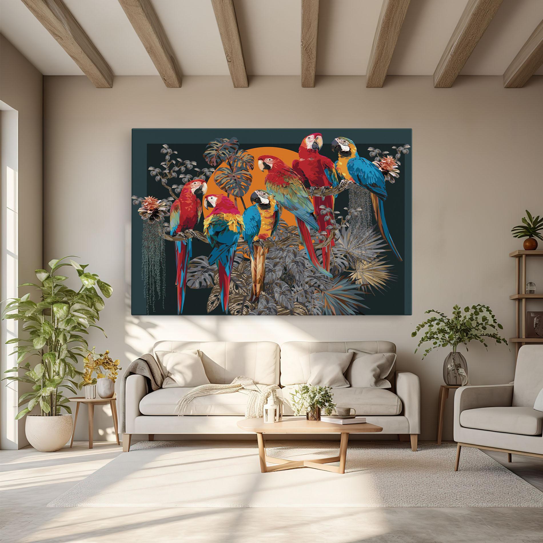 Vászonkép Family Parrot mockup 6