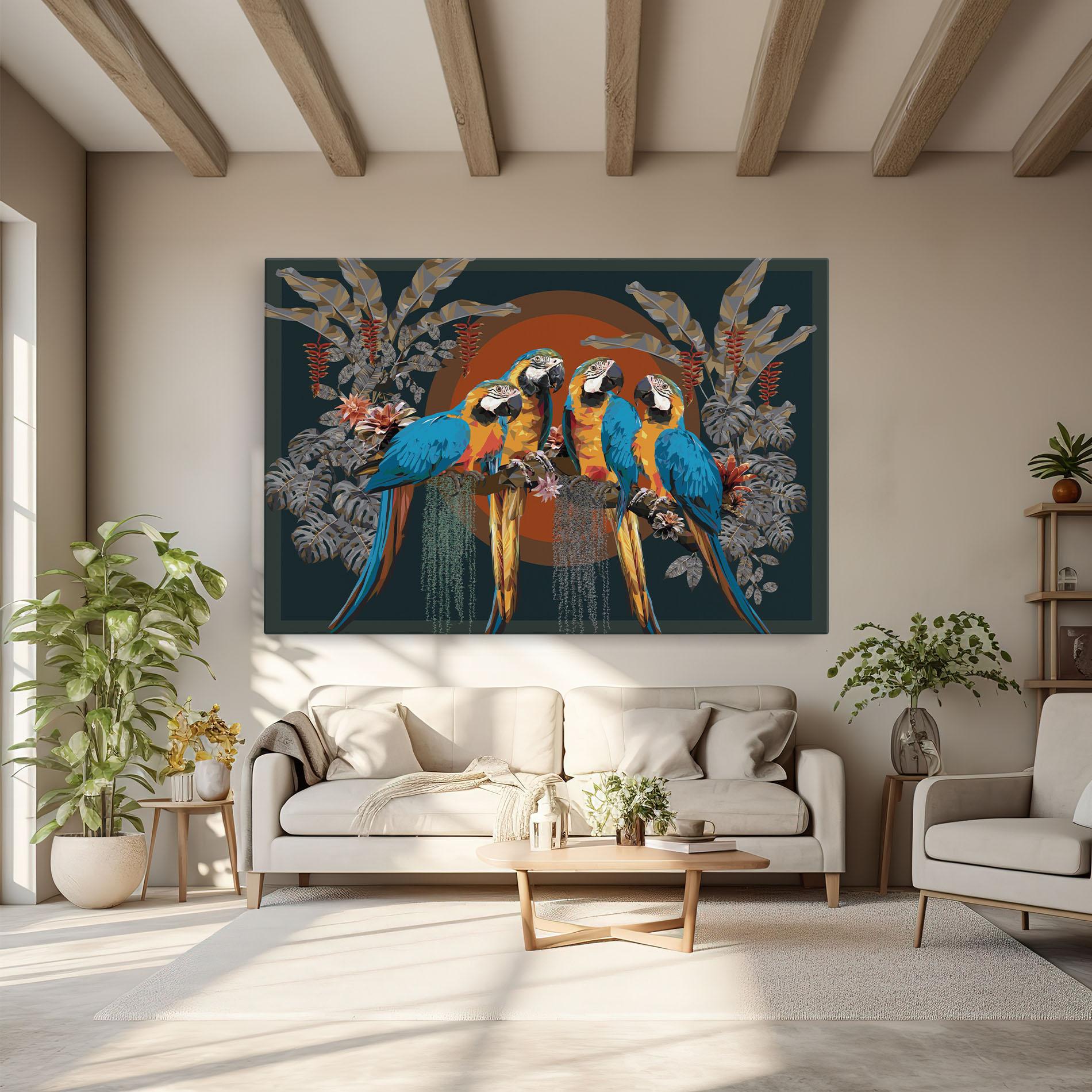 Vászonkép Parrot Couples mockup 6