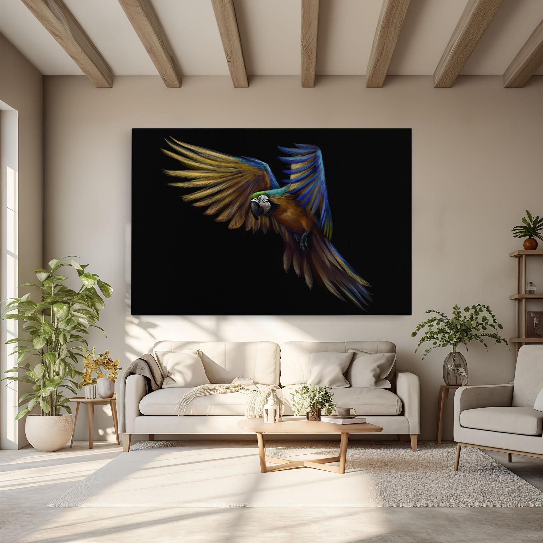 Vászonkép Parrot Flying mockup 6