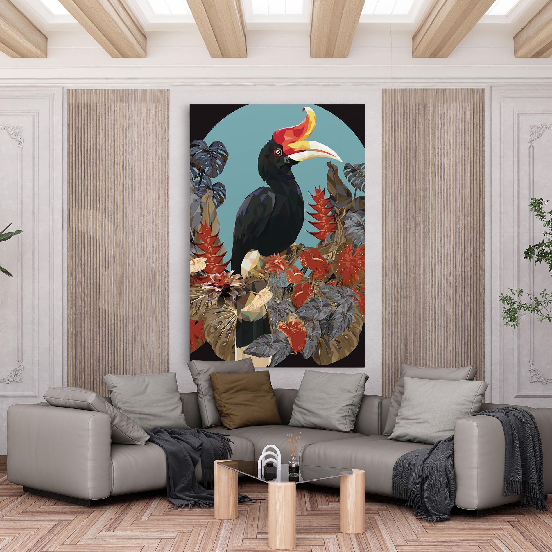 Vászonkép Black Interesting Bird mockup 6