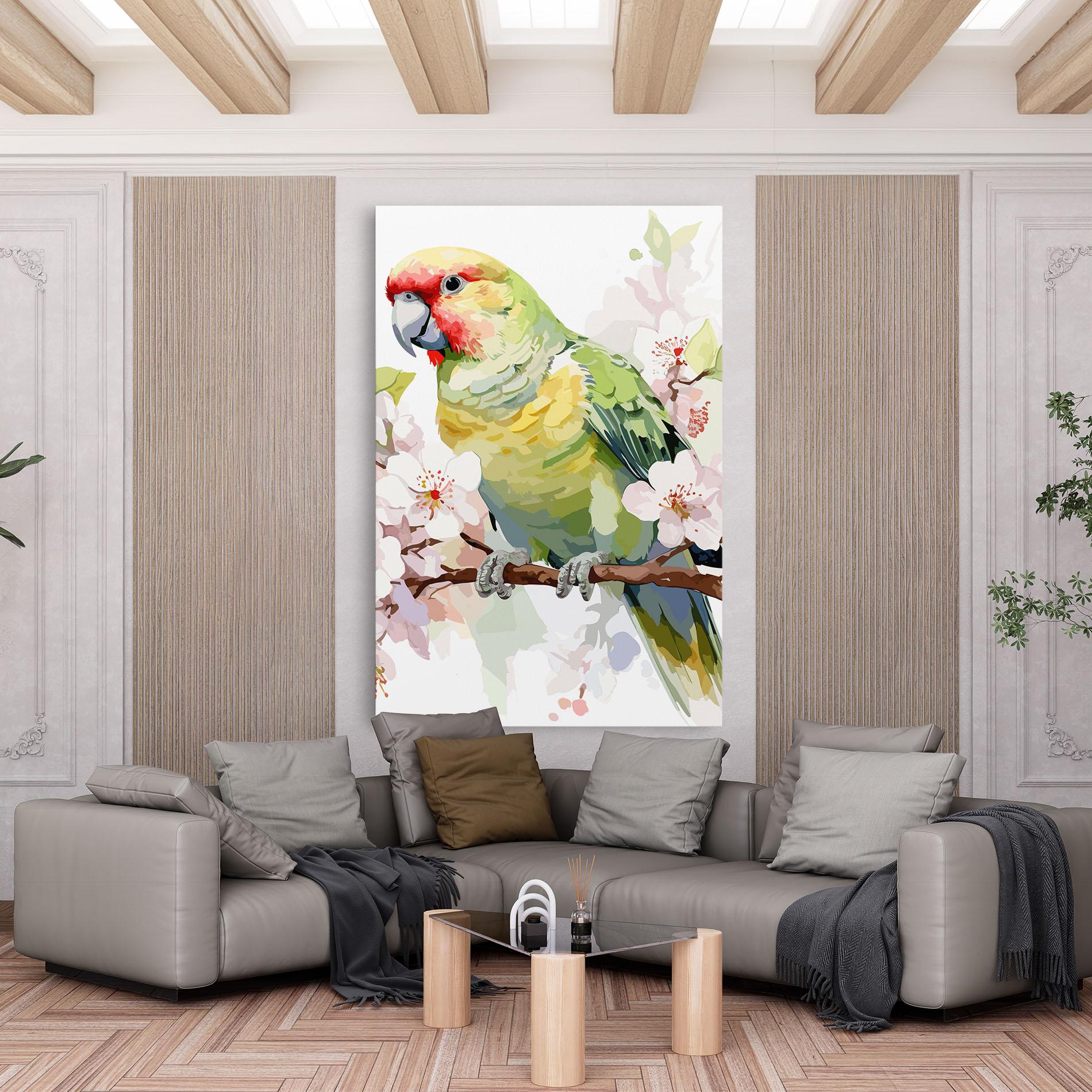 Vászonkép Cute Green Parrot mockup 6