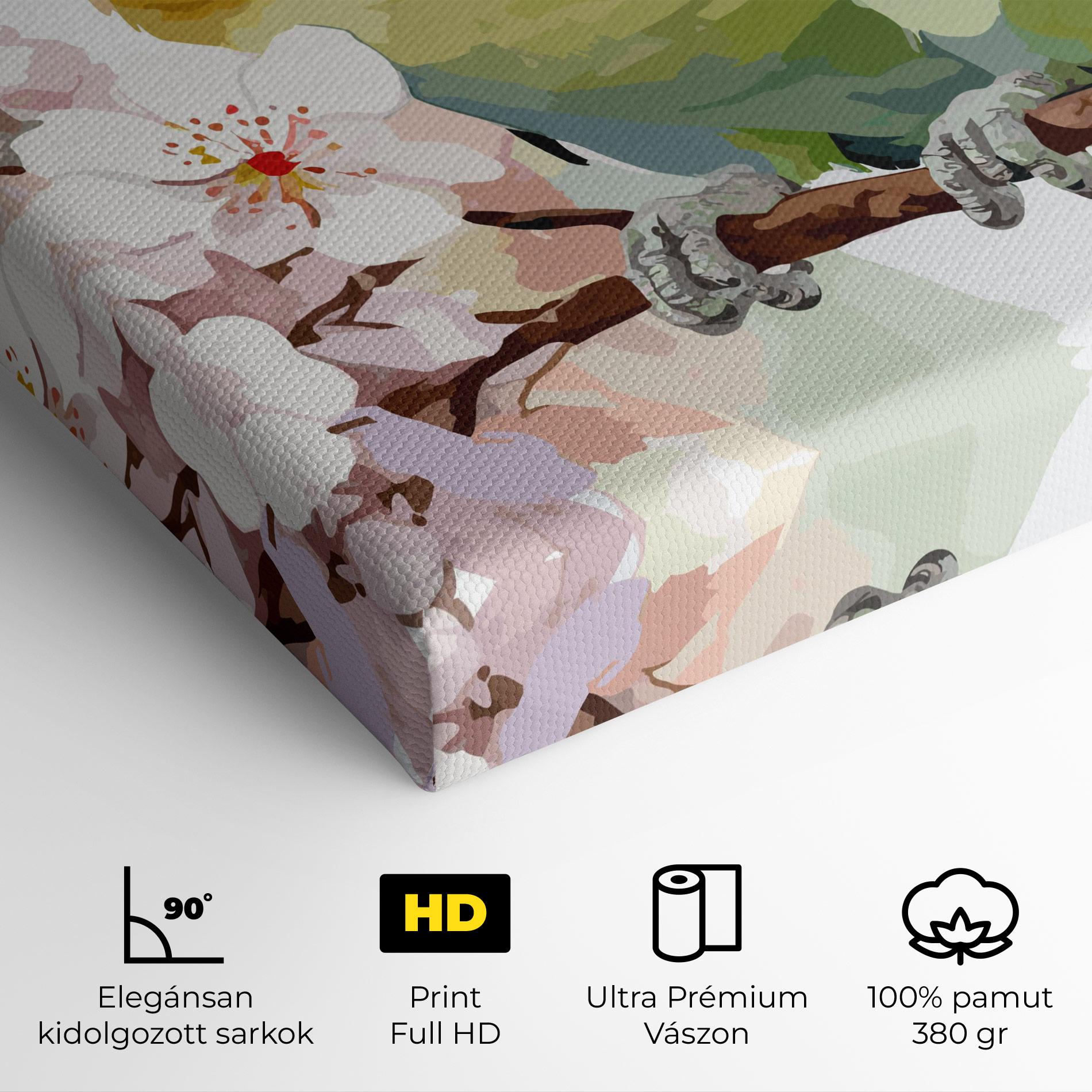 Vászonkép Cute Green Parrot mockup 4