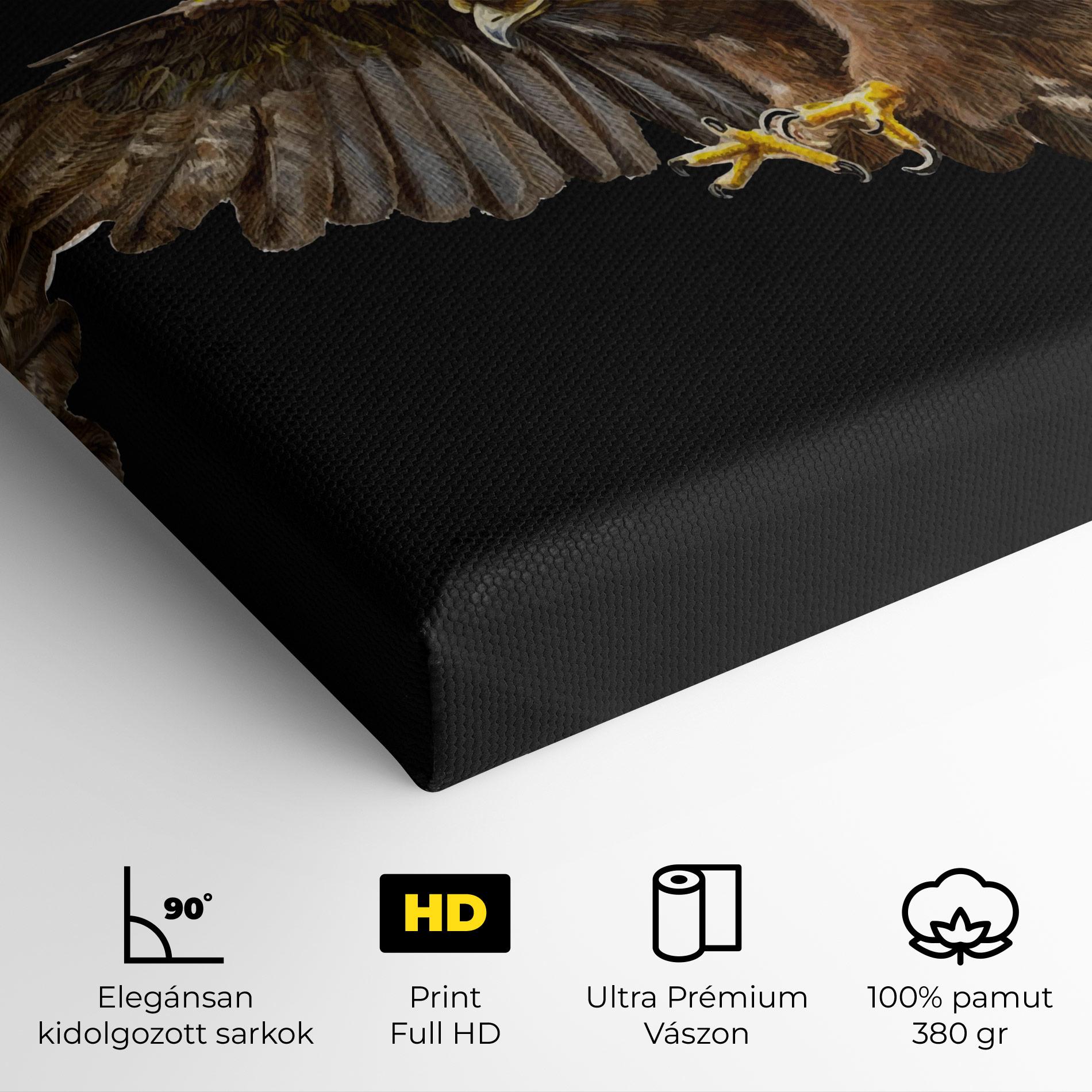 Vászonkép Eagle On Black mockup 4