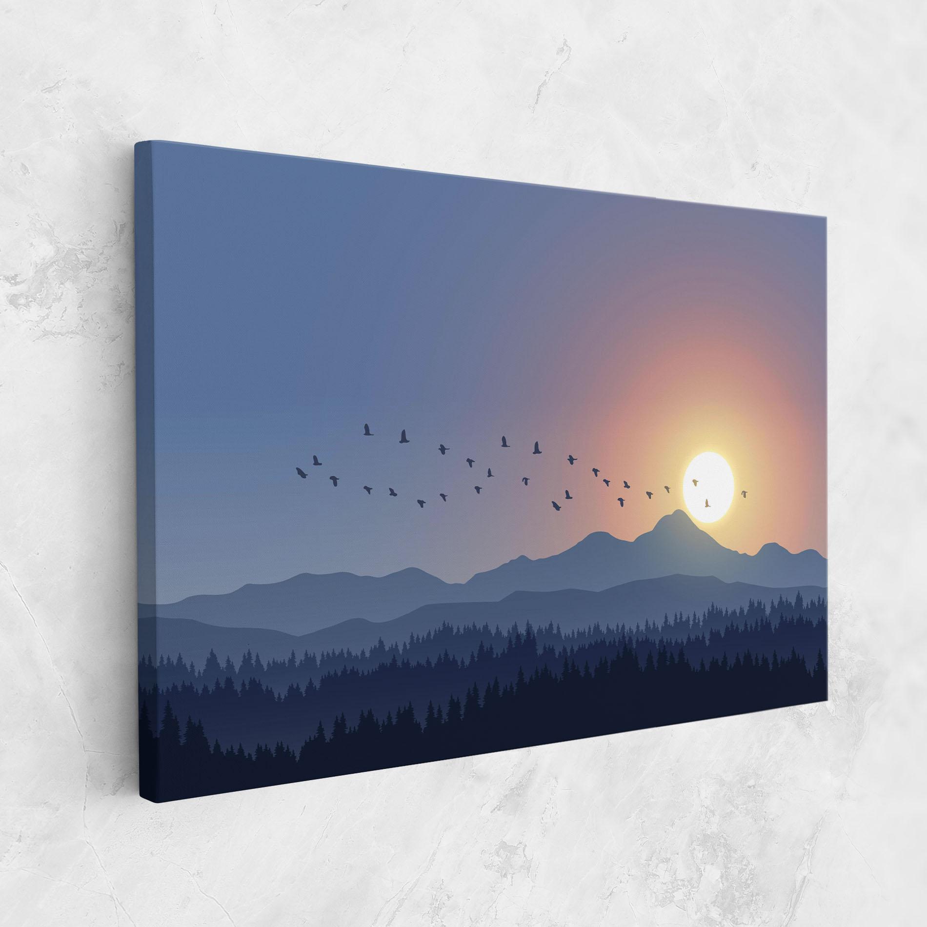 Vászonkép Sunset Birds View mockup 1