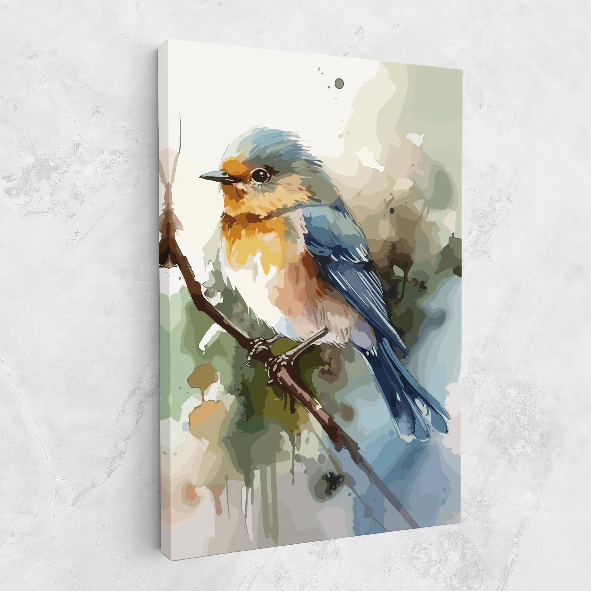 Vászonkép Blue Pretty Bird mockup 1