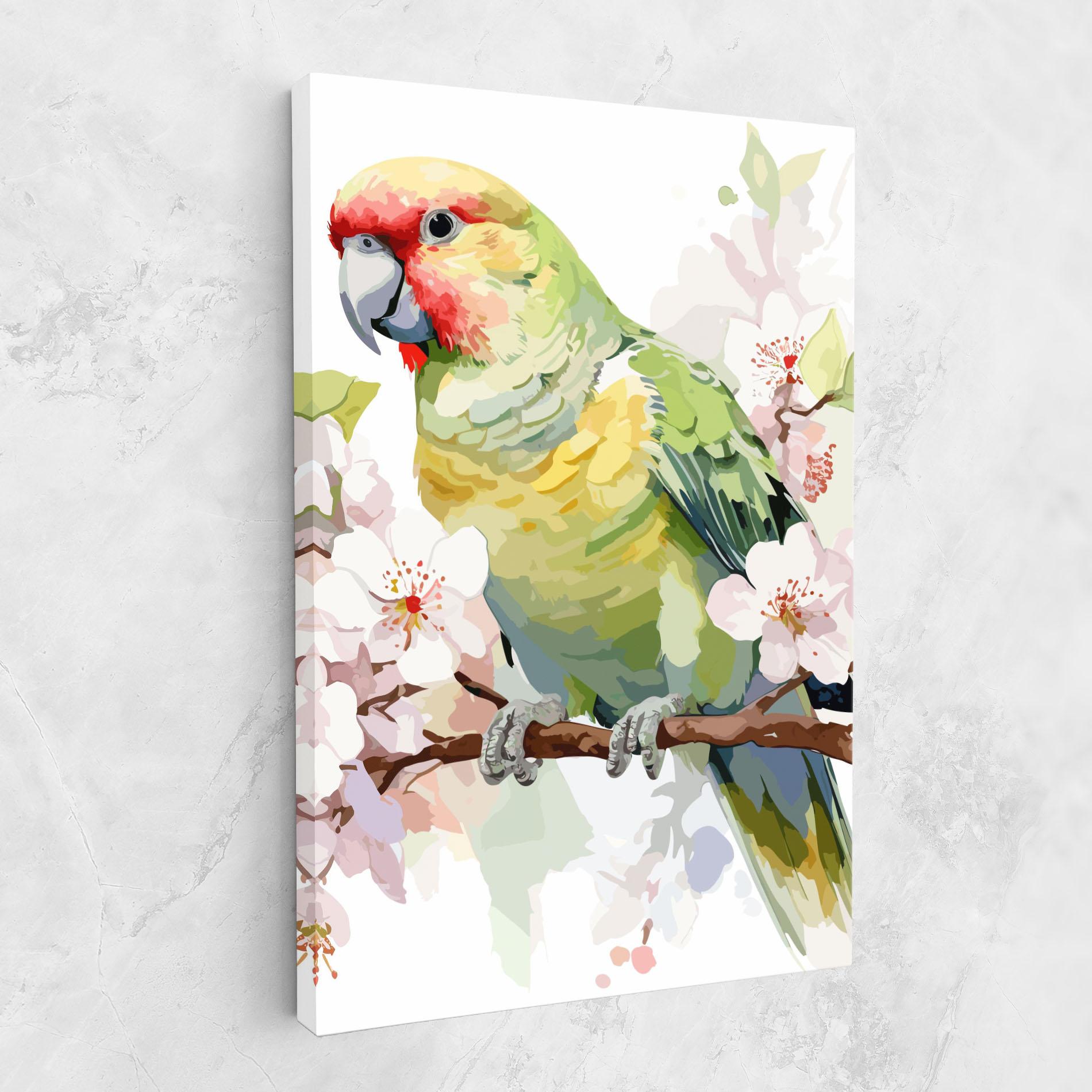 Vászonkép Cute Green Parrot mockup 1