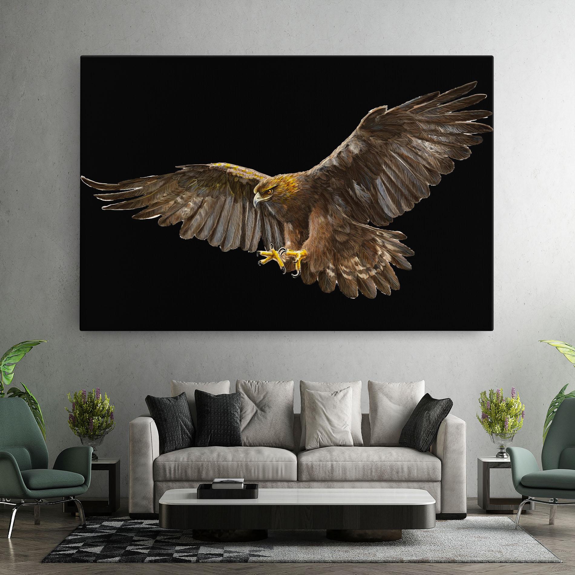 Vászonkép Eagle On Black mockup 7
