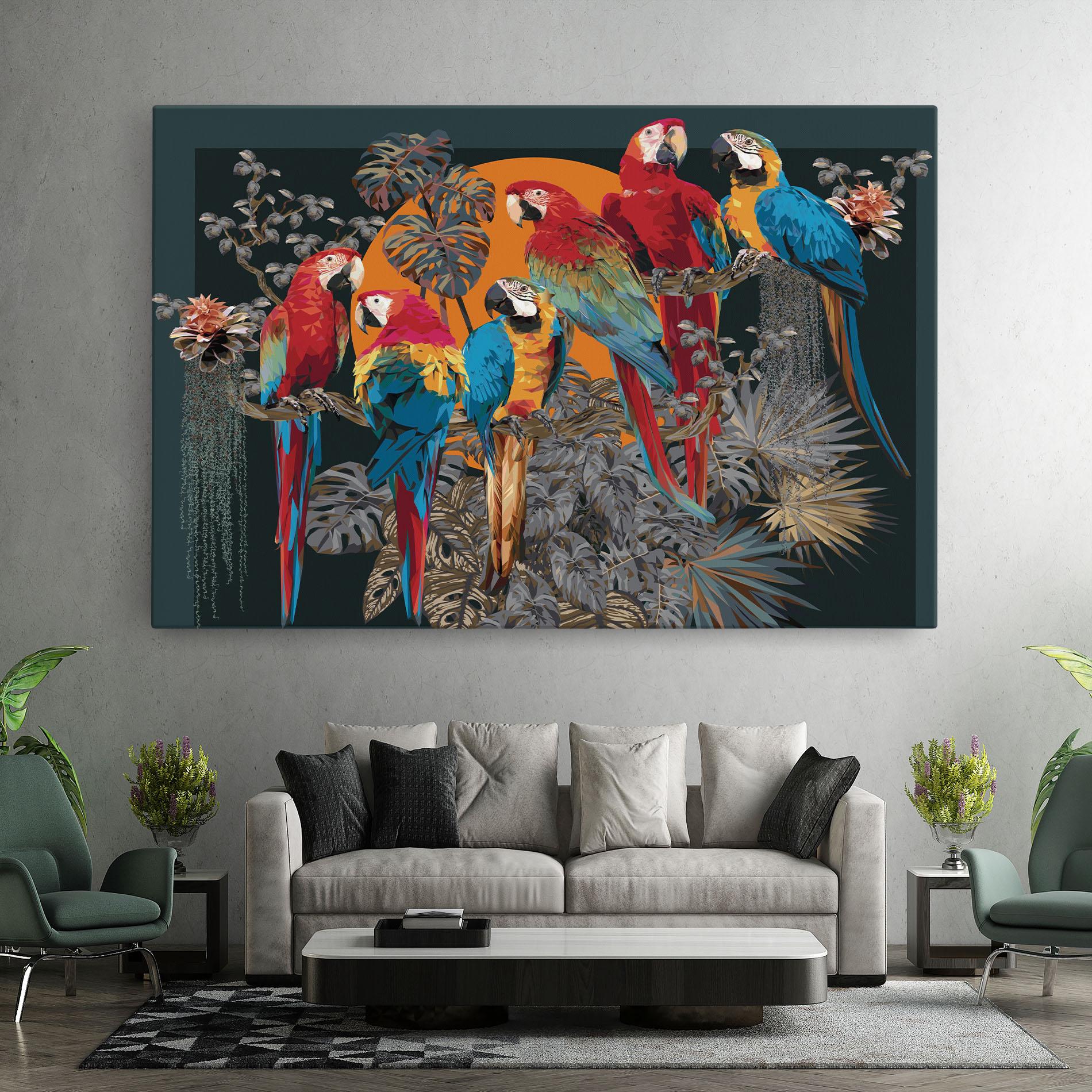 Vászonkép Family Parrot mockup 7