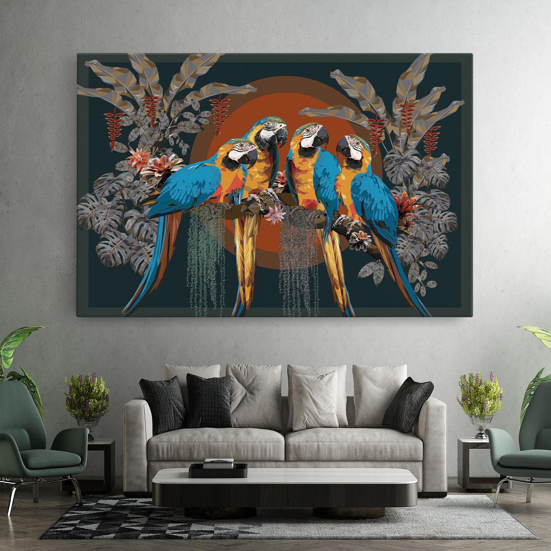 Vászonkép Parrot Couples mockup 7
