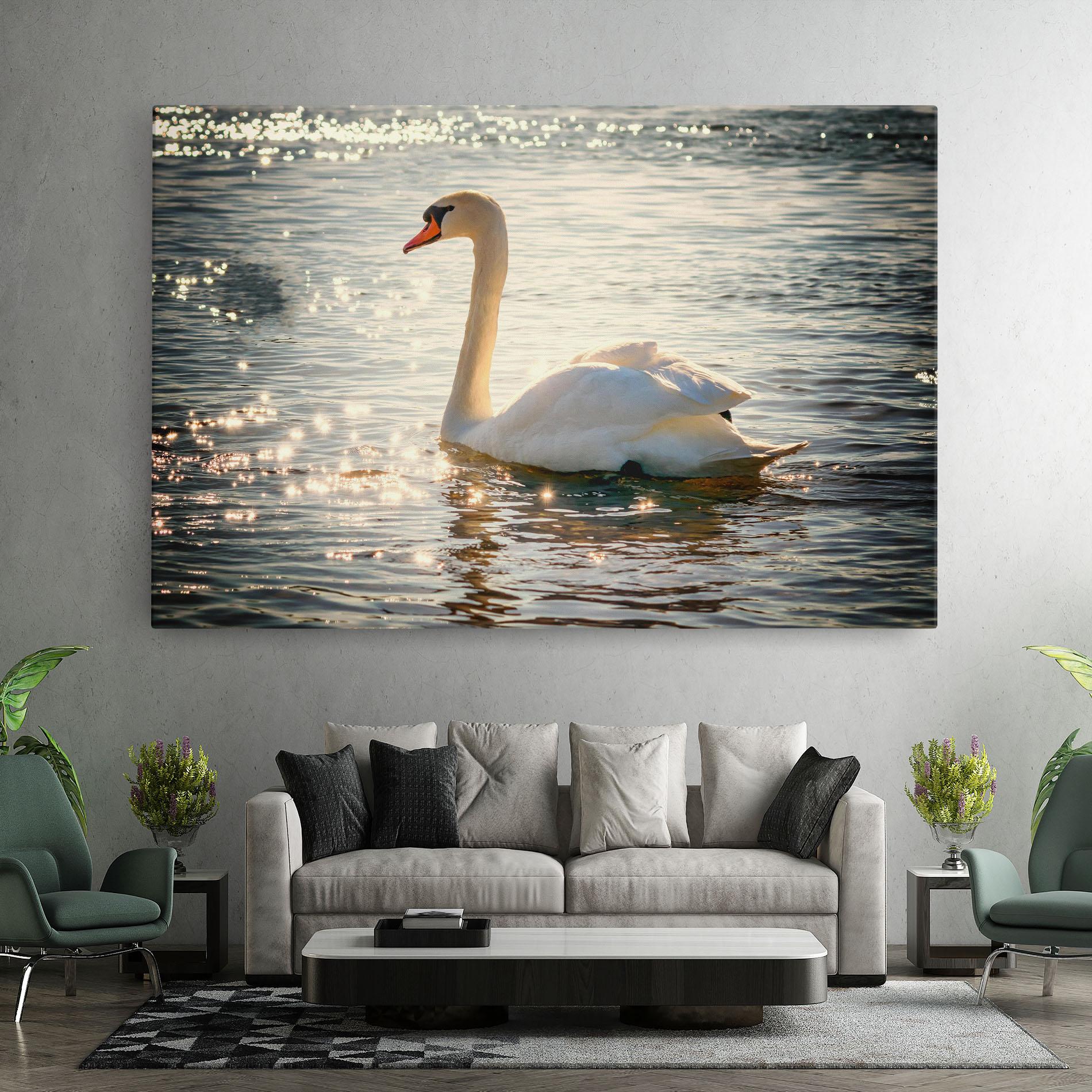 Vászonkép Swan On Lake mockup 7