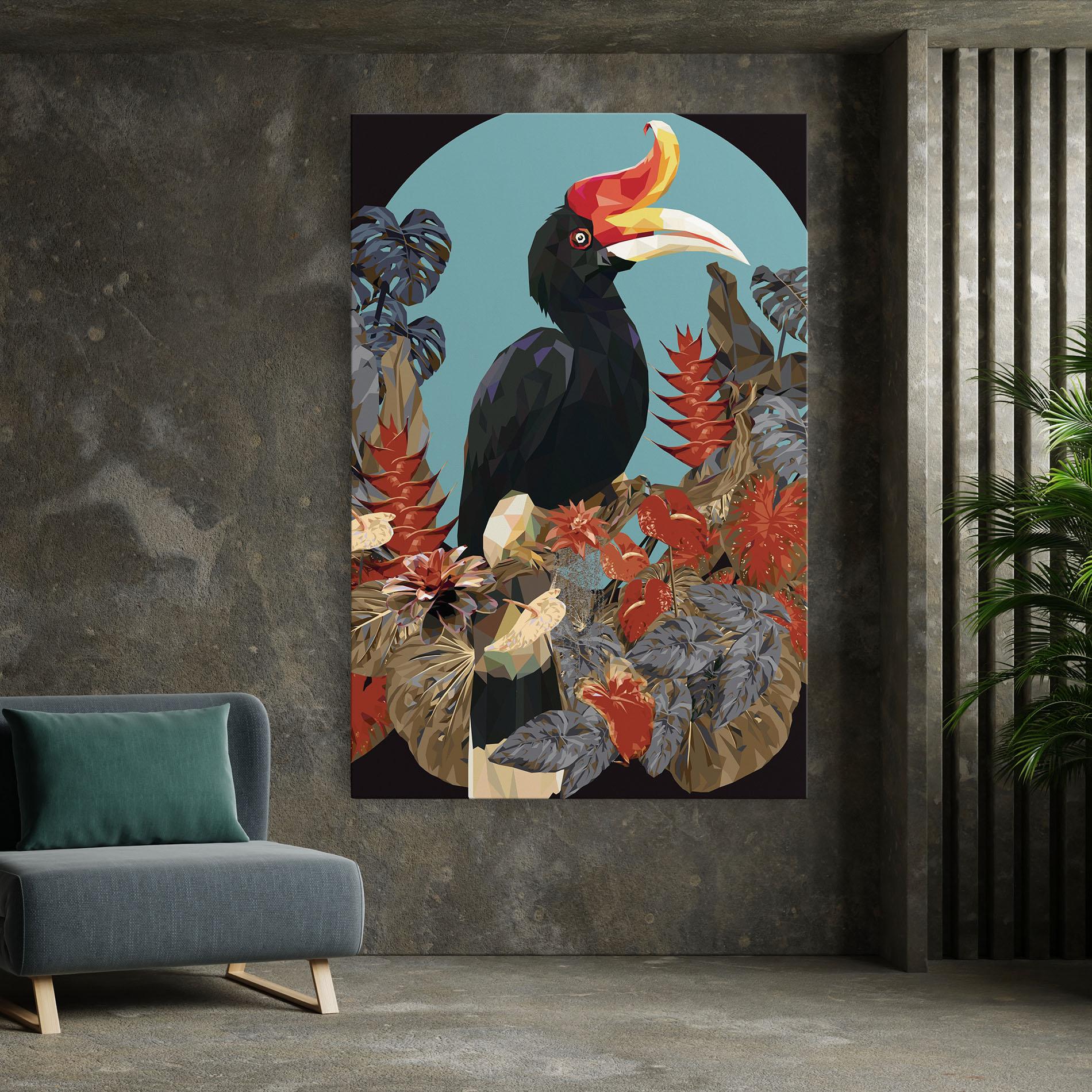 Vászonkép Black Interesting Bird mockup 7