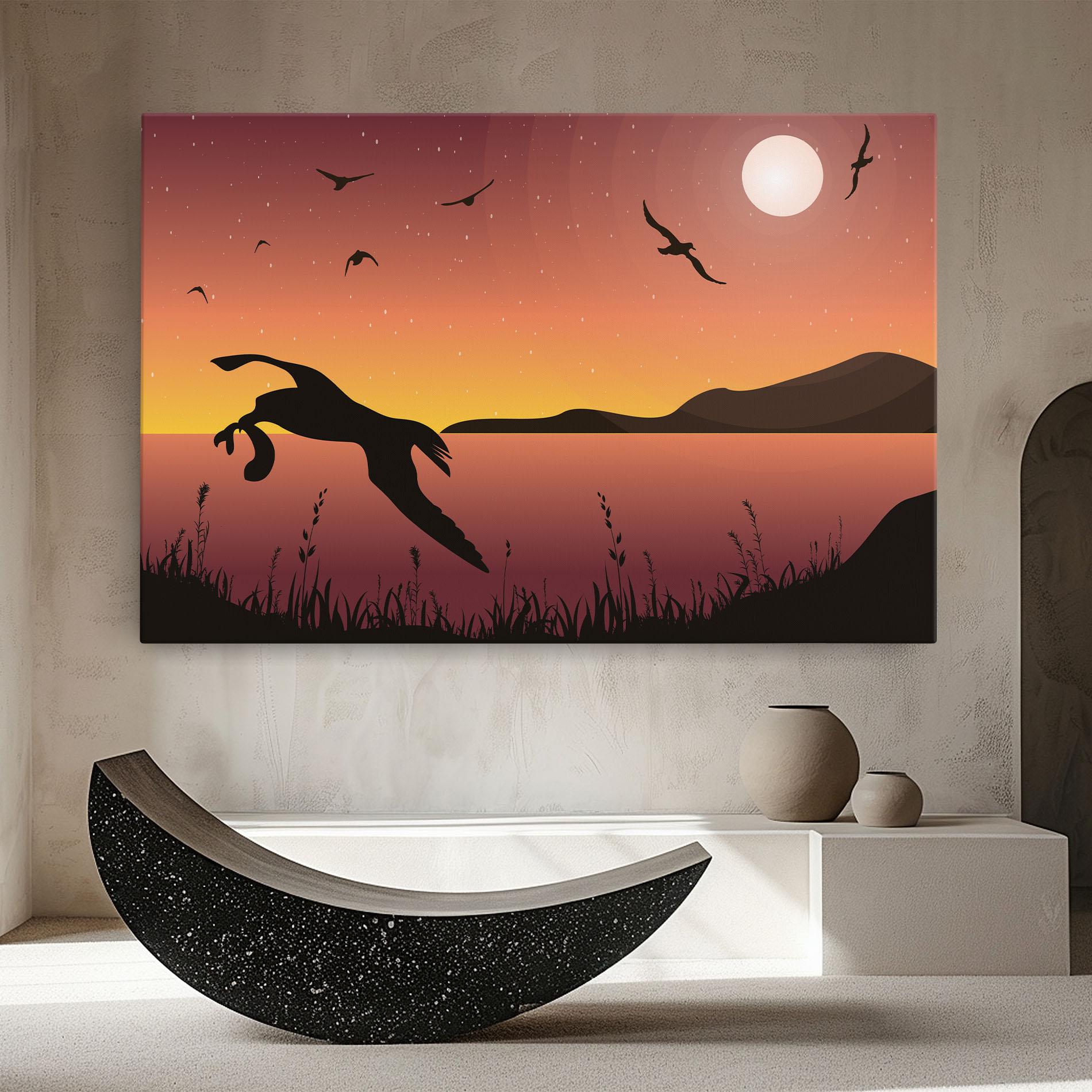 Vászonkép Birds Fishing mockup 8