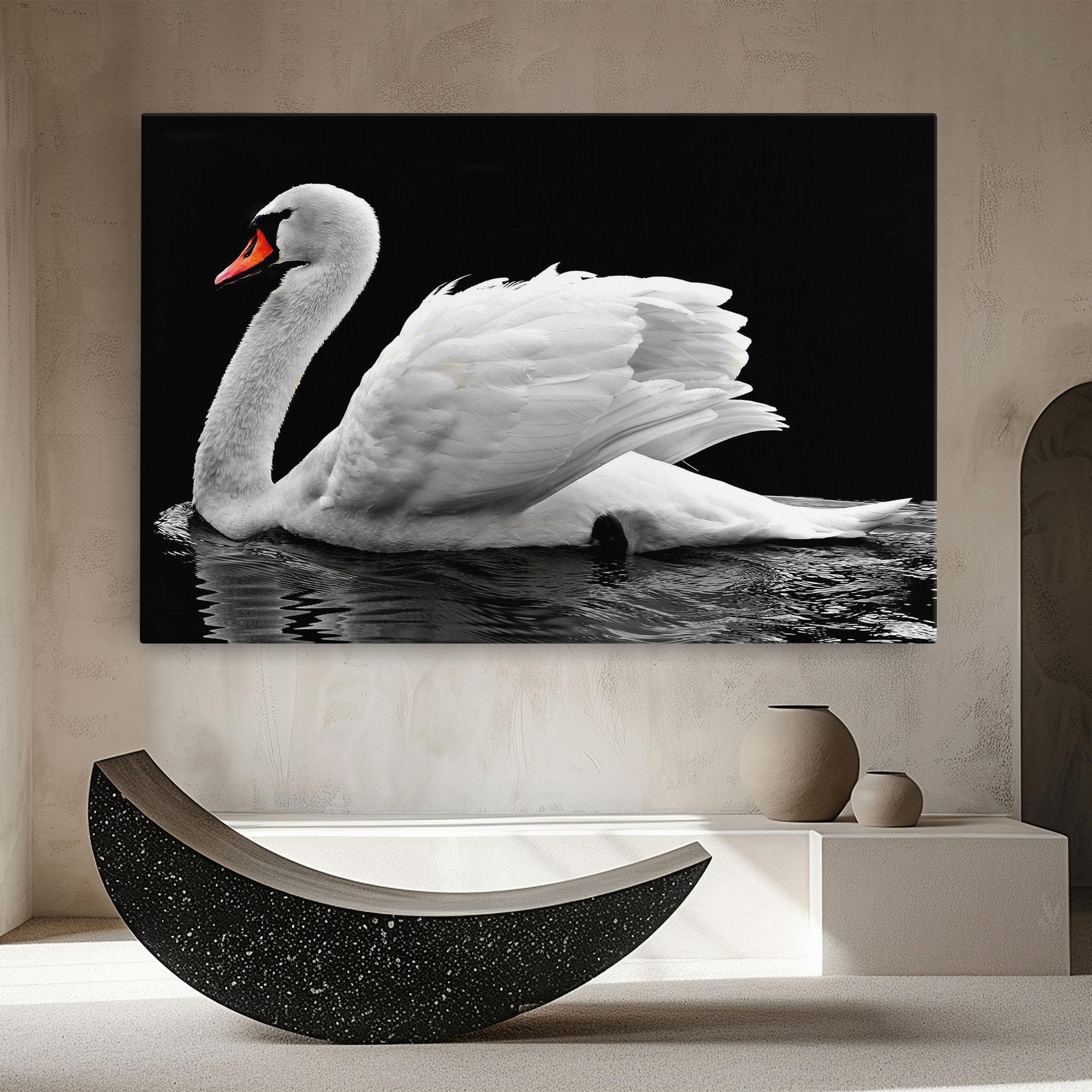 Vászonkép Black And White Swan mockup 8