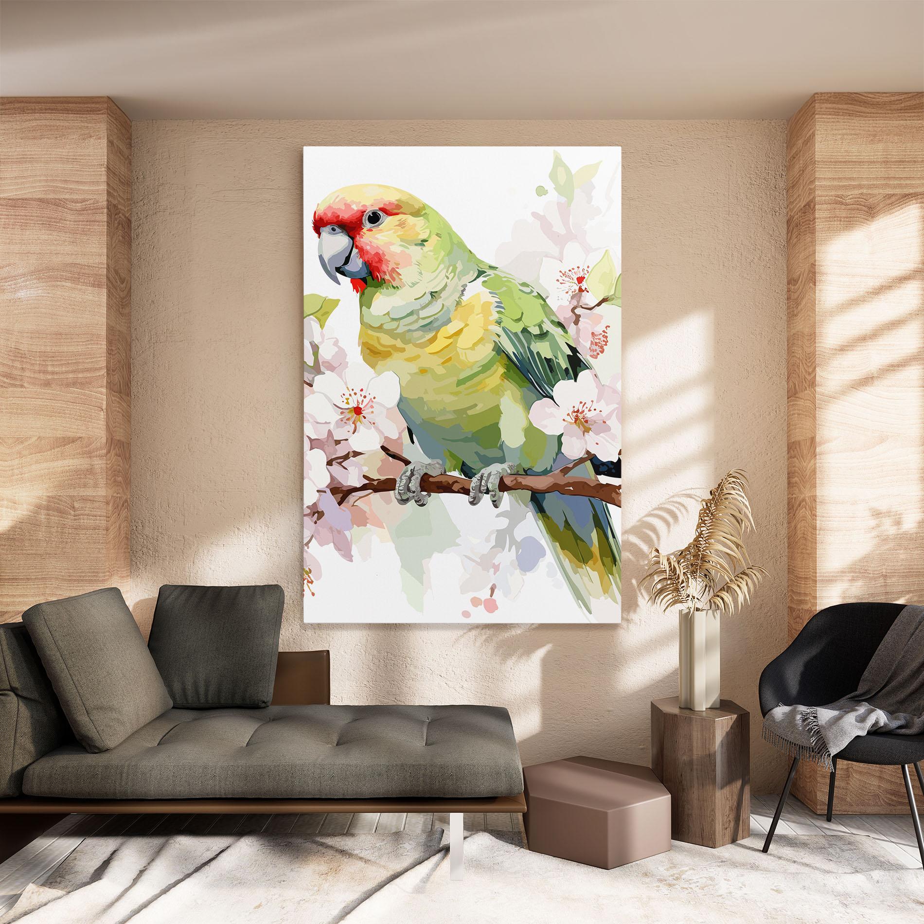 Vászonkép Cute Green Parrot mockup 8