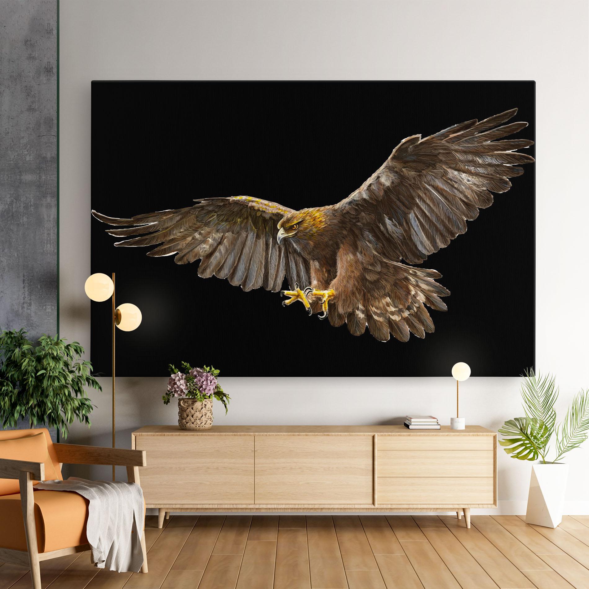 Vászonkép Eagle On Black mockup 9