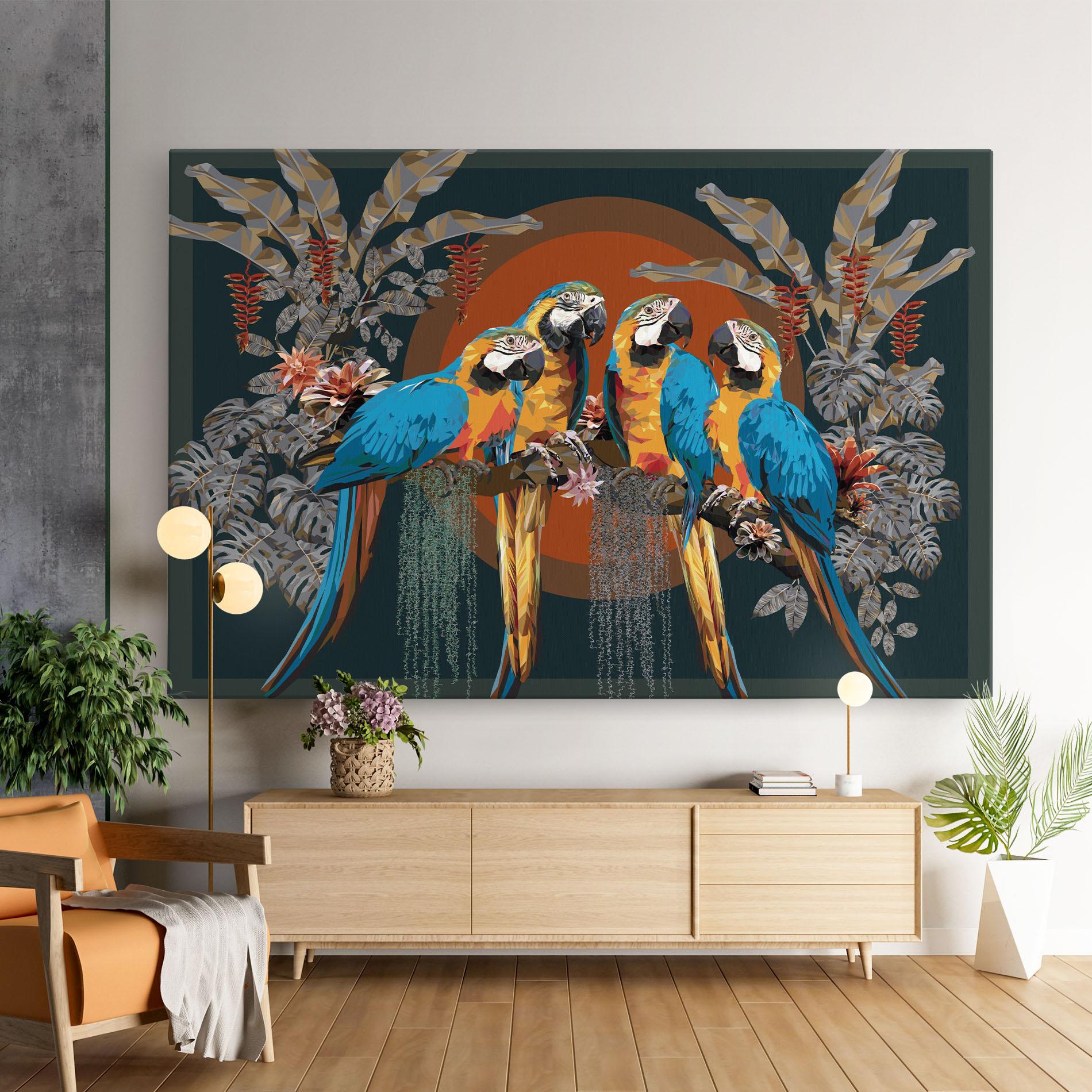 Vászonkép Parrot Couples mockup 9