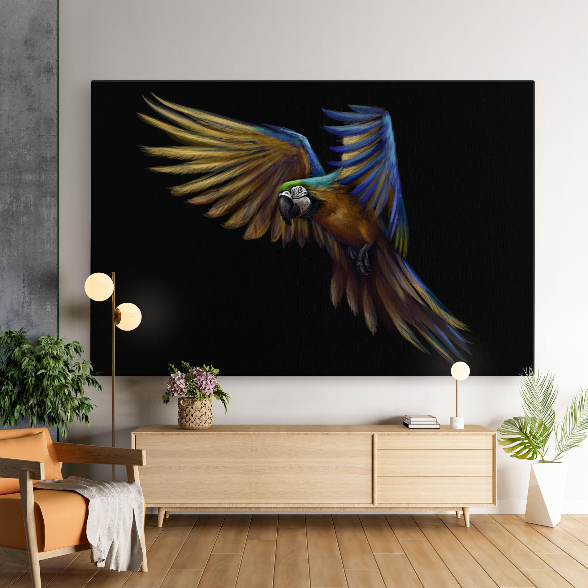 Vászonkép Parrot Flying mockup 9