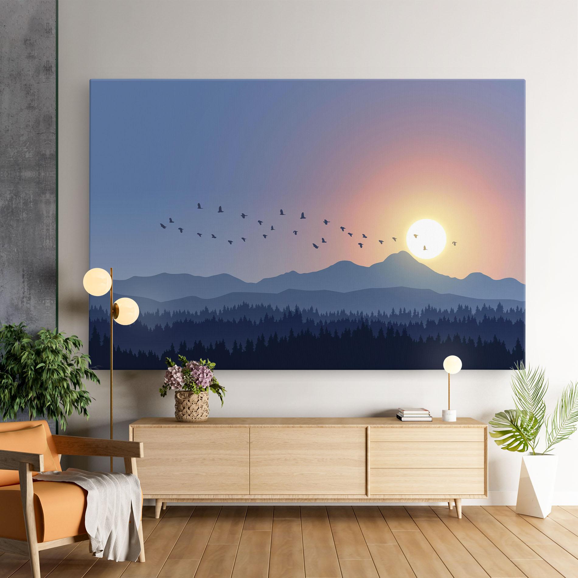 Vászonkép Sunset Birds View mockup 9