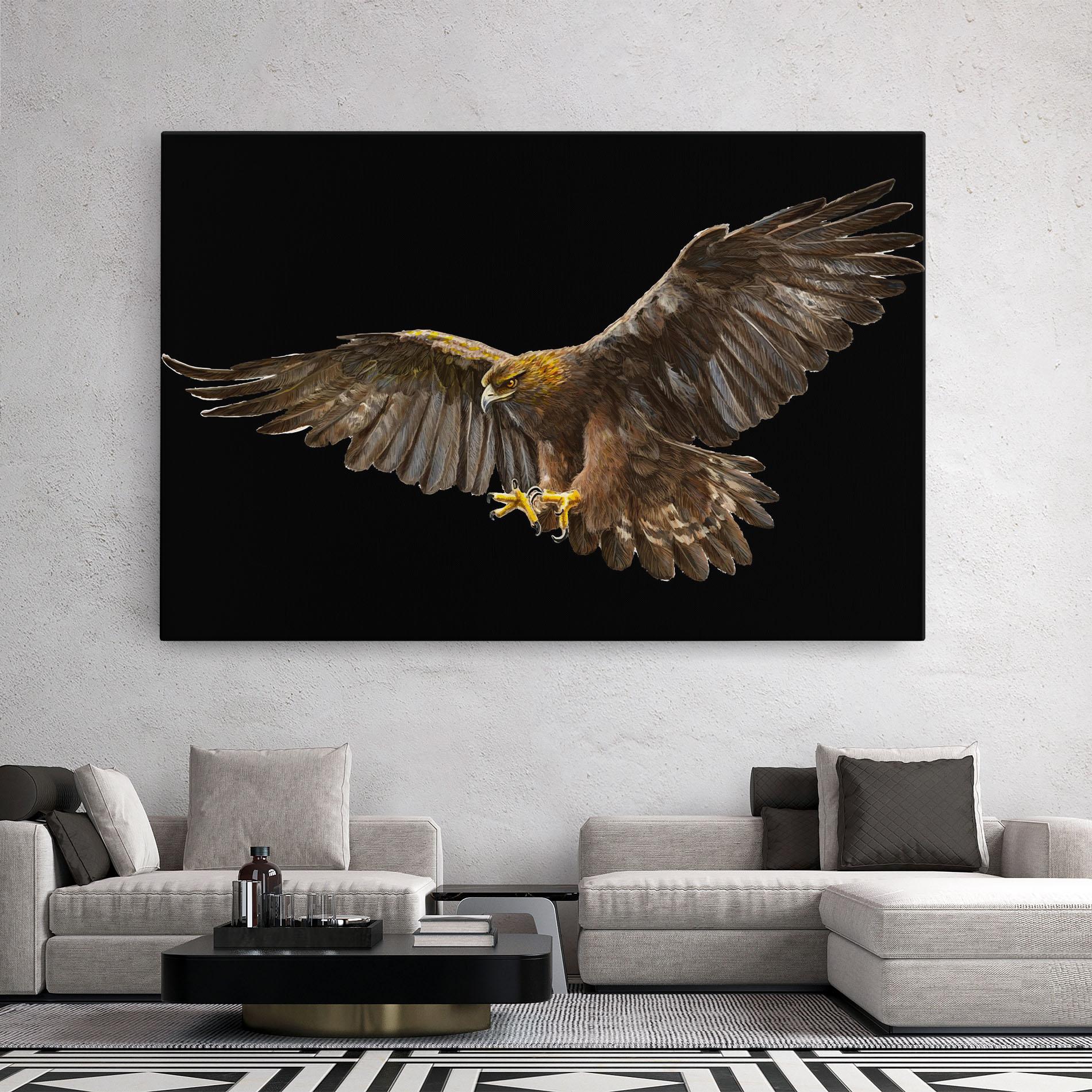 Vászonkép Eagle On Black mockup 2