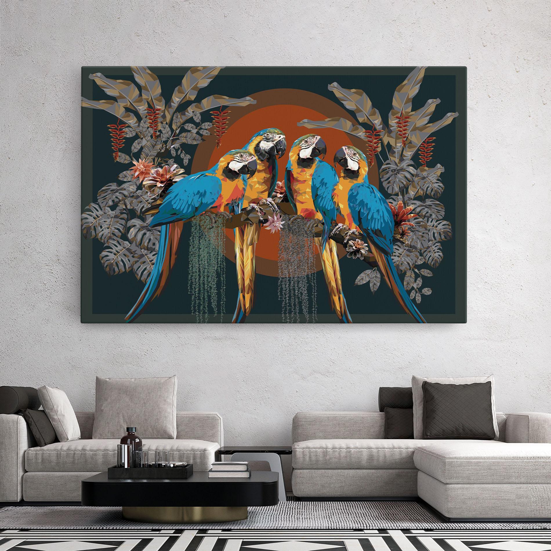 Vászonkép Parrot Couples mockup 2