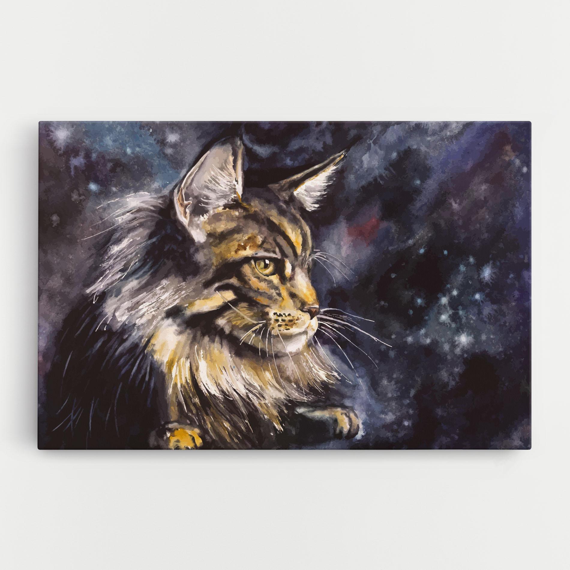 Vászonkép Cat Watercolor Art mockup 0