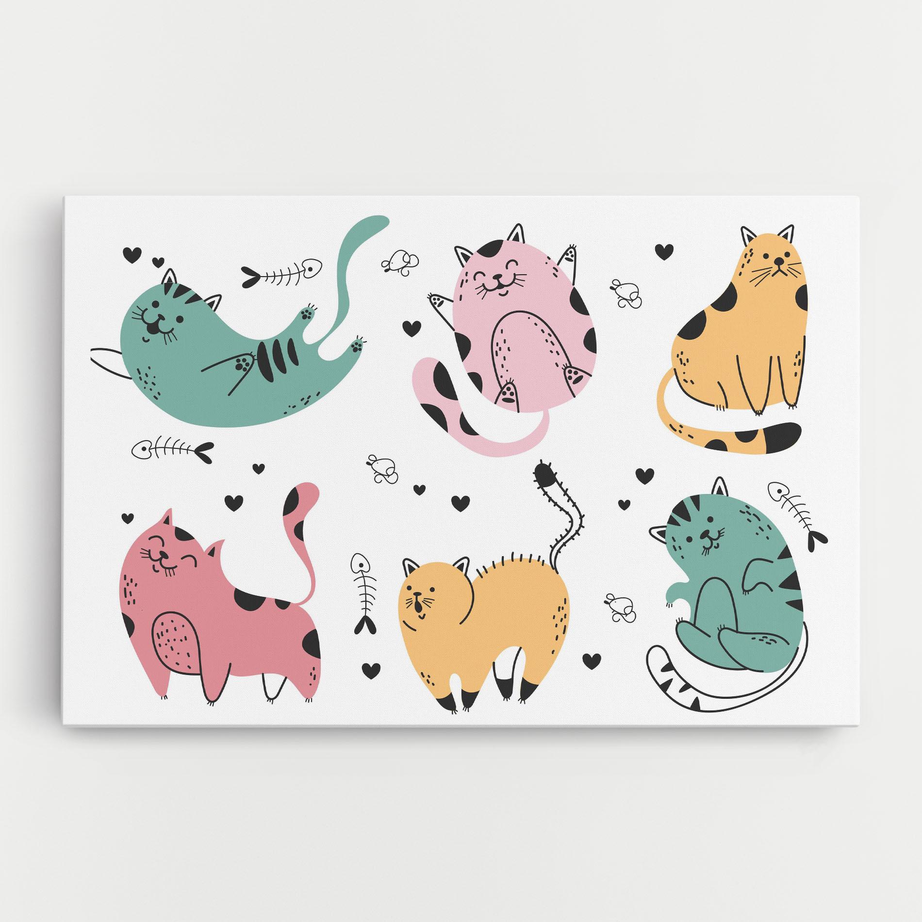 Vászonkép Doodle Cat mockup 0