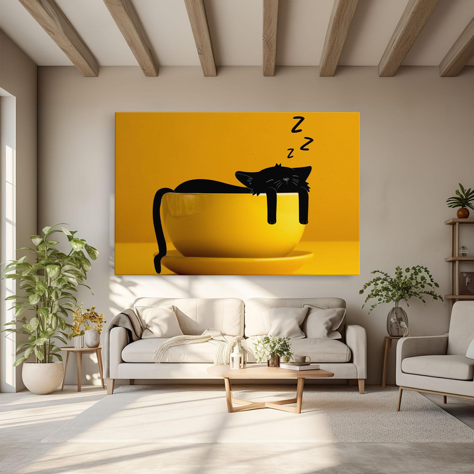 Vászonkép Cat In A Cup mockup 6