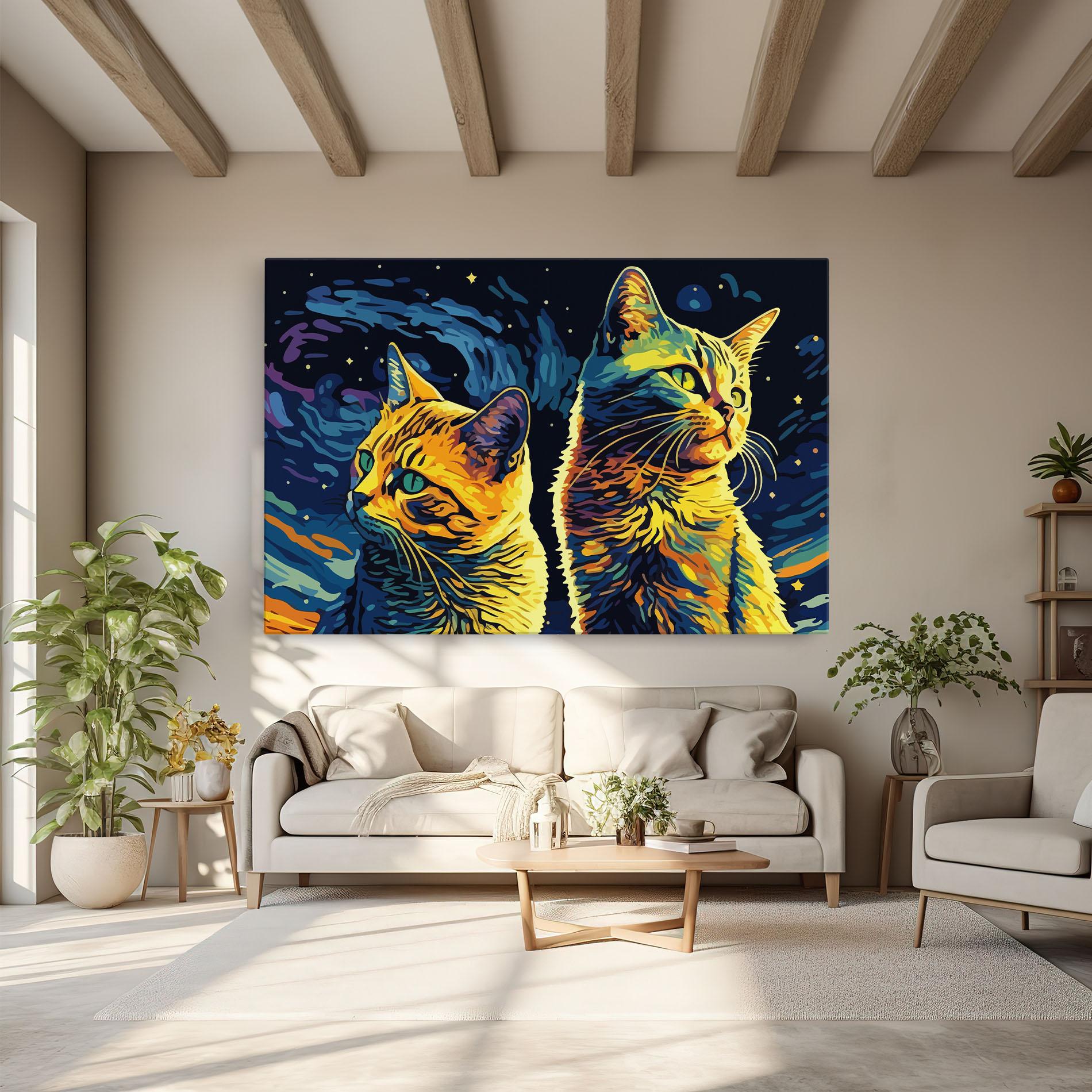 Vászonkép Cat Painting mockup 6