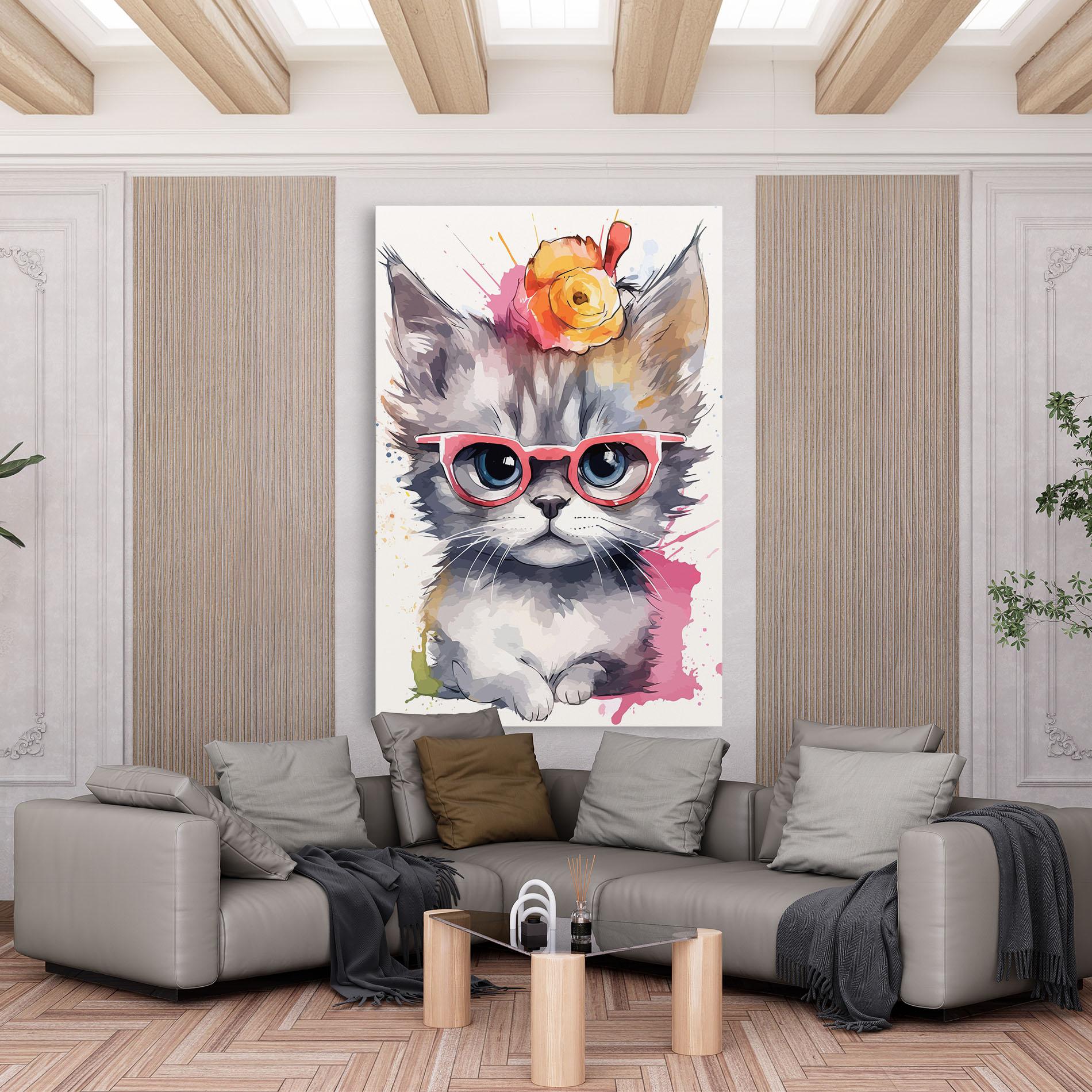 Vászonkép Adorable Grey Cat mockup 6